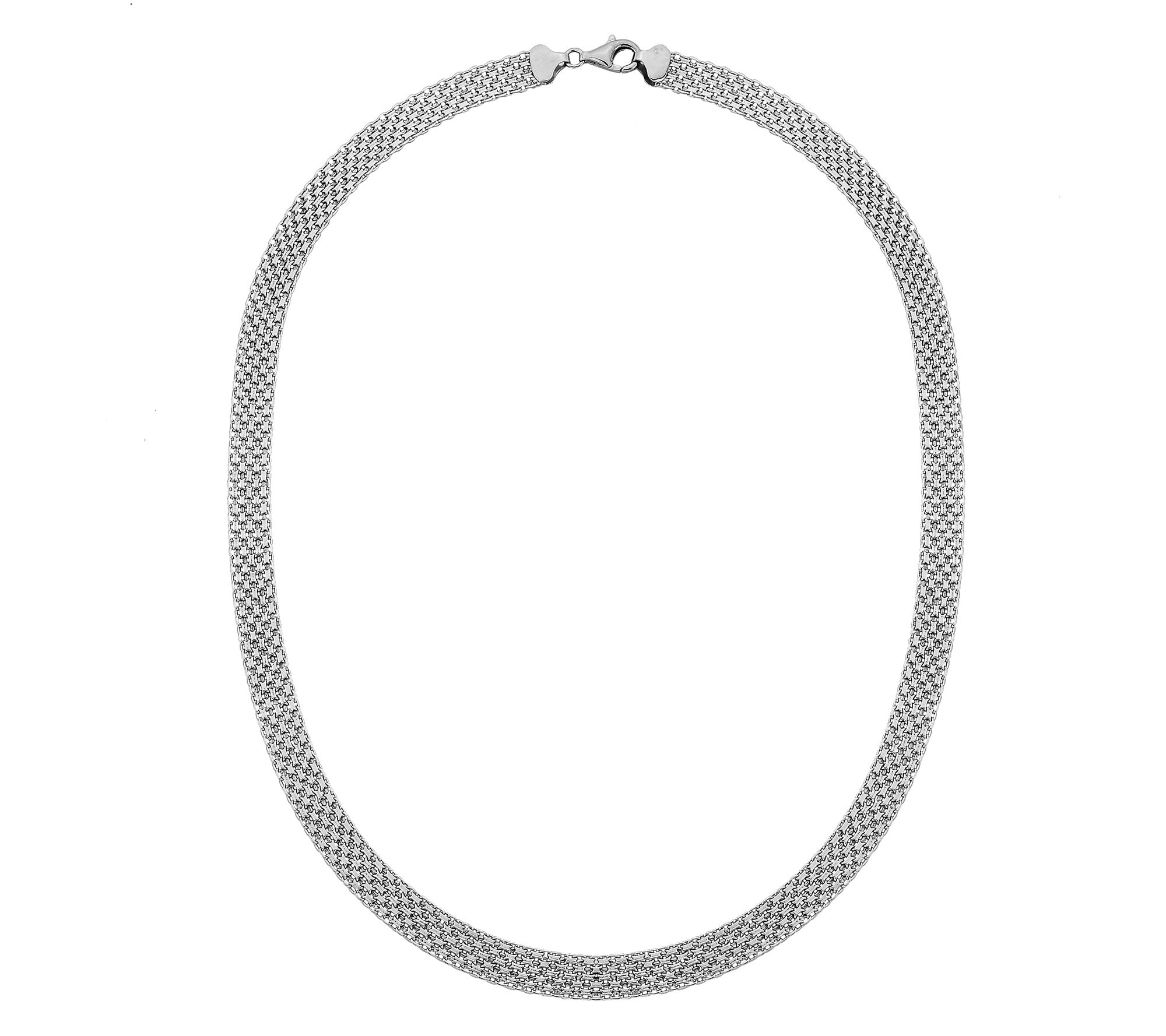 Silver Style 7mm Solid Bismarck Chain 18" Necklace, Sterling