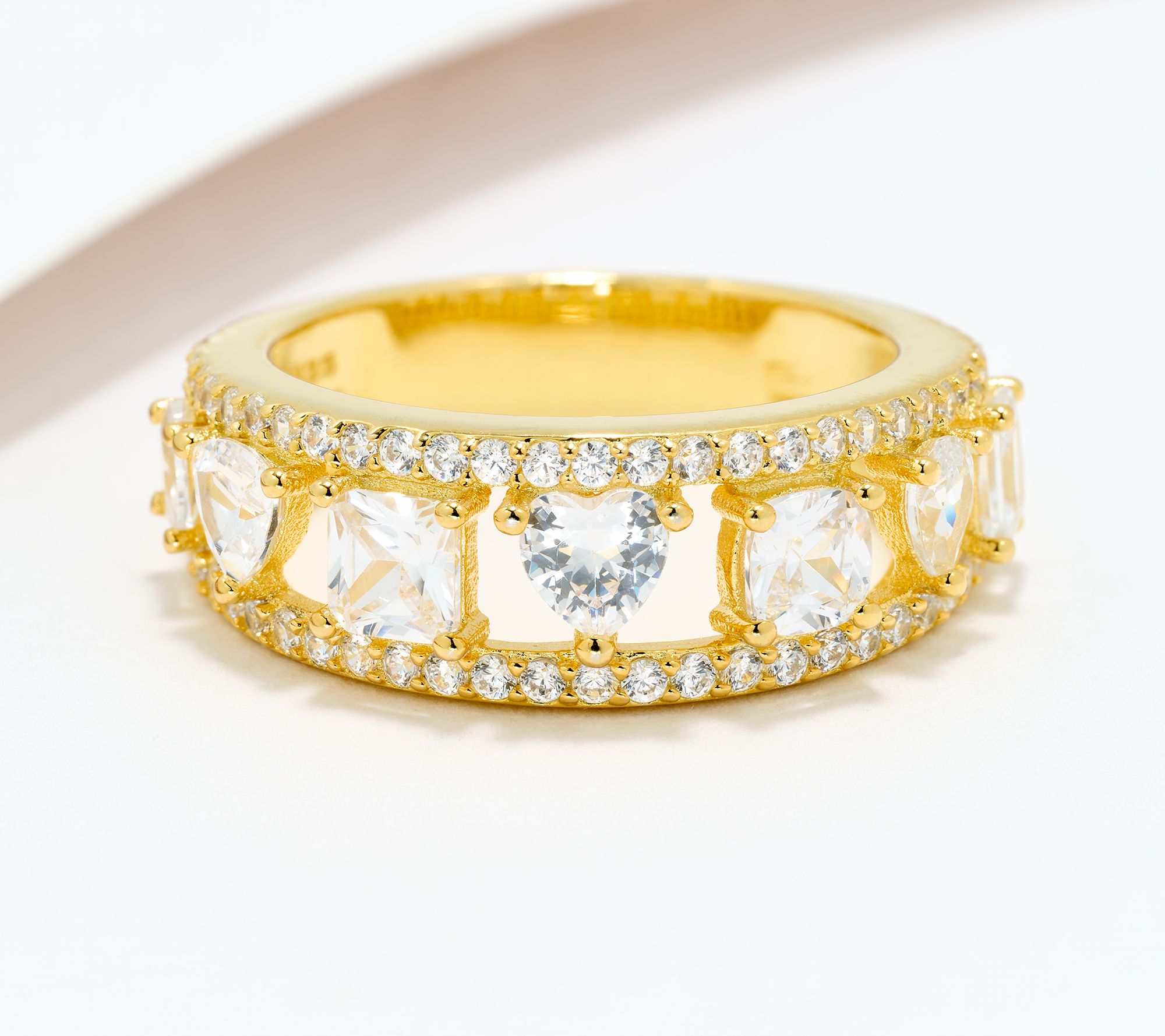 "As Is" Diamonique Fancy Cut Band Ring, Sterling Silver