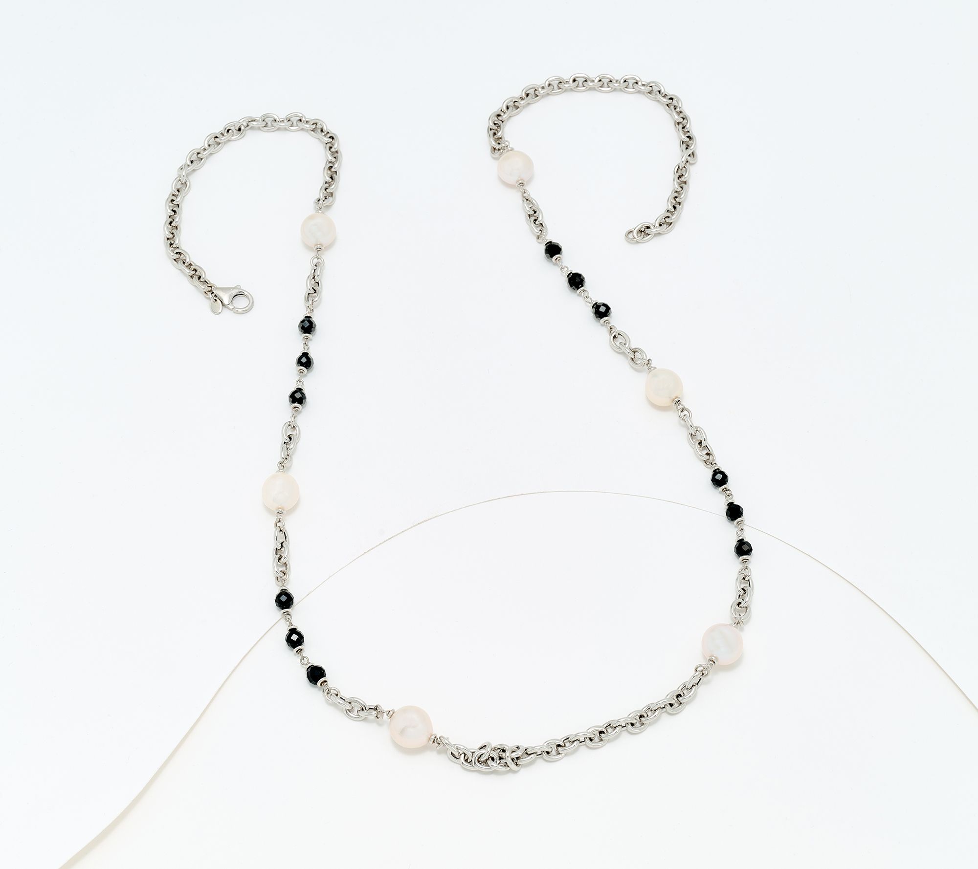 Honora Bronze Cultured Pearl & Black Spinel 36" Rolo Necklace