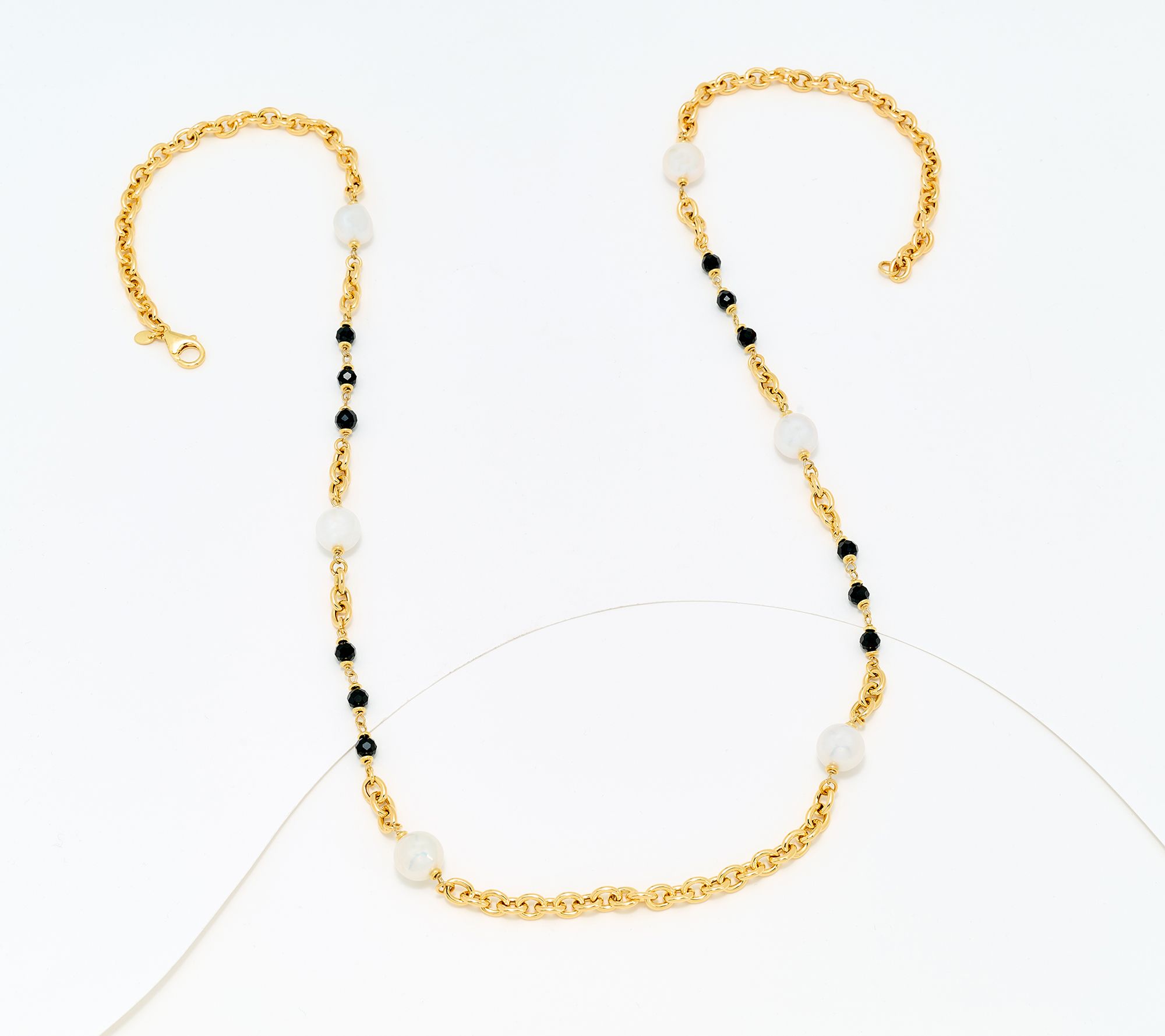 Honora Bronze Cultured Pearl & Black Spinel 36" Rolo Necklace