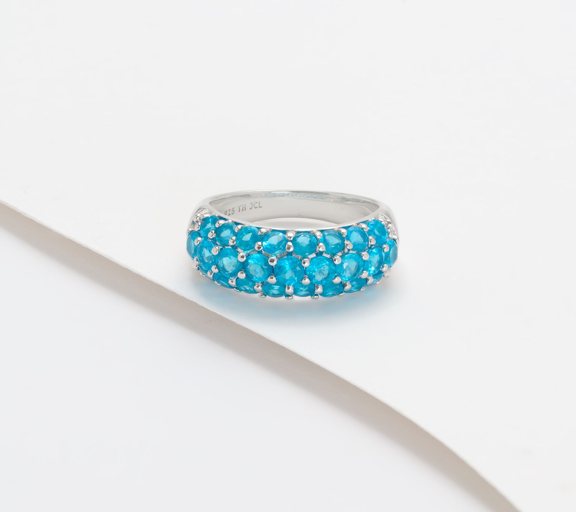 Affinity Gems Exotic Bright Domed Pave Band RIng, Sterling Silver