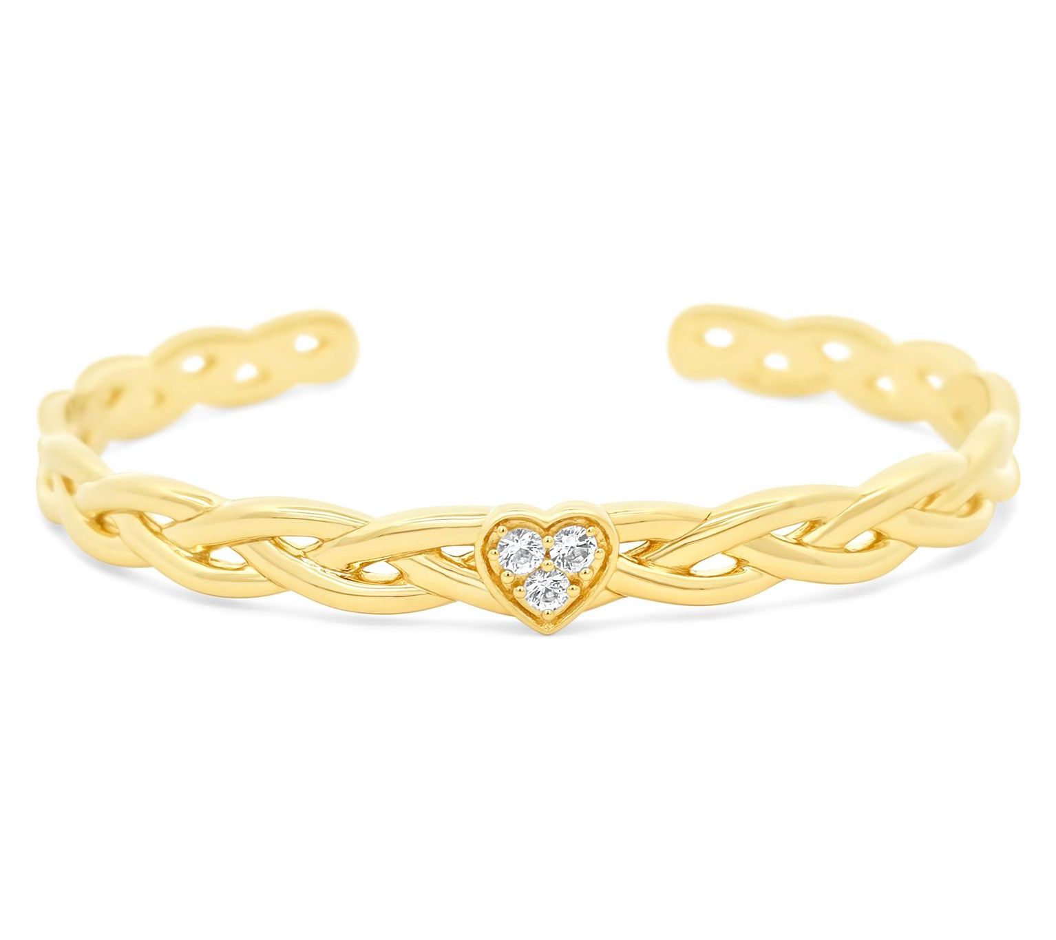 Goddaughters 14K Gold Clad Celtic Knot Heart Gemstone Cuff