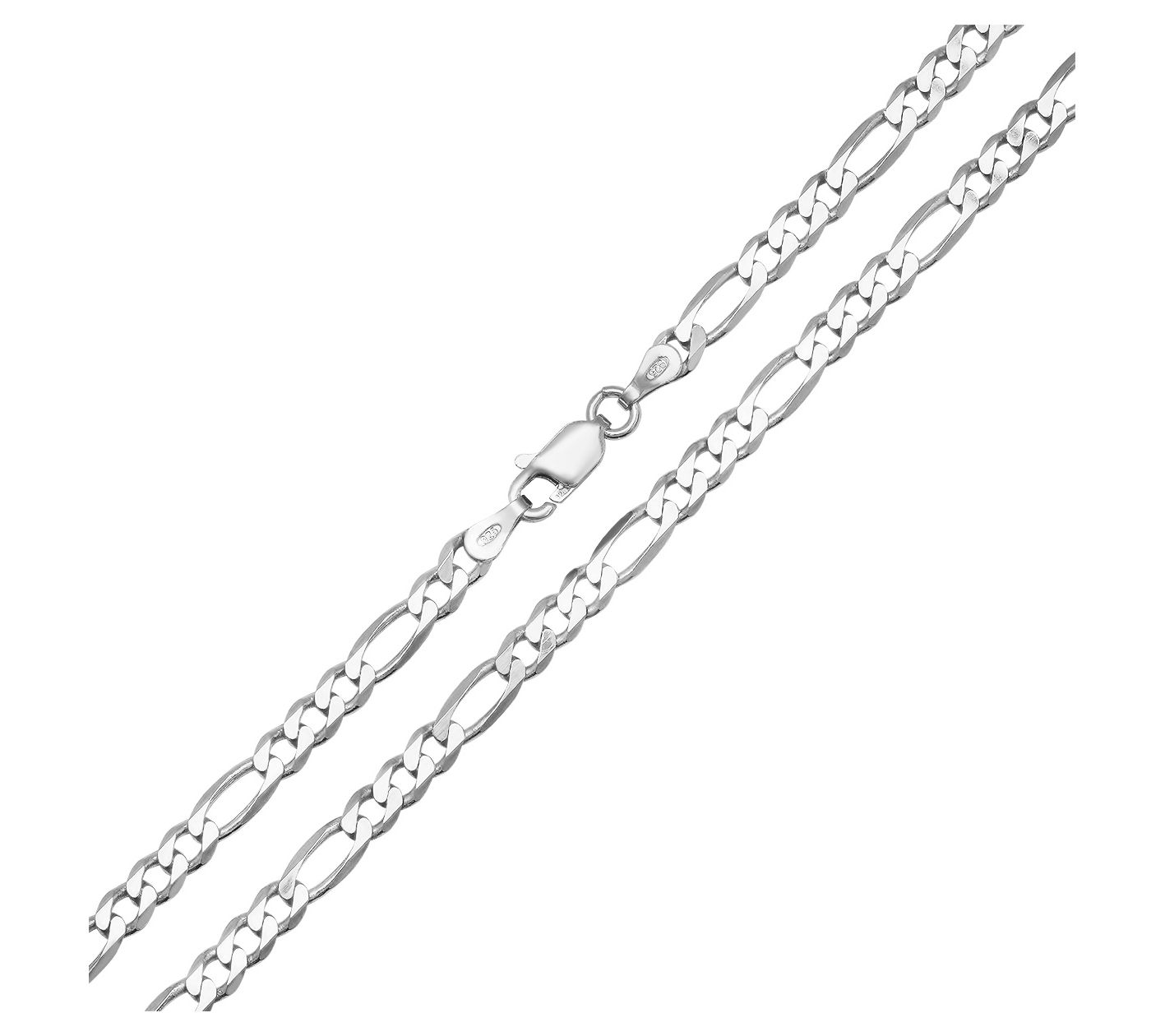 Italian Silver Unisex Figaro Chain Necklace, Sterling - QVC.com