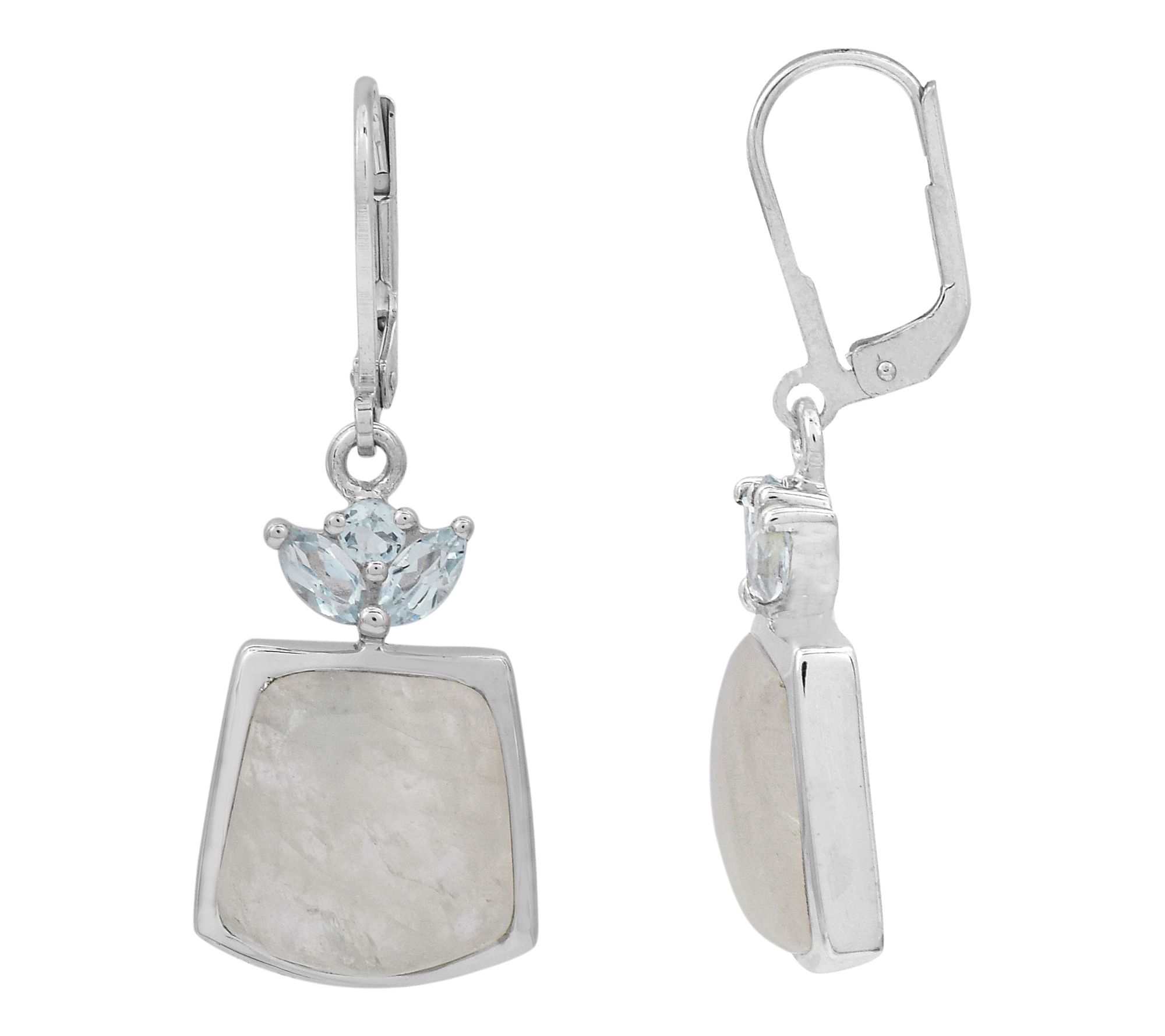 Affinity Gems Rainbow Moonstone & Topaz Earrings, Sterling