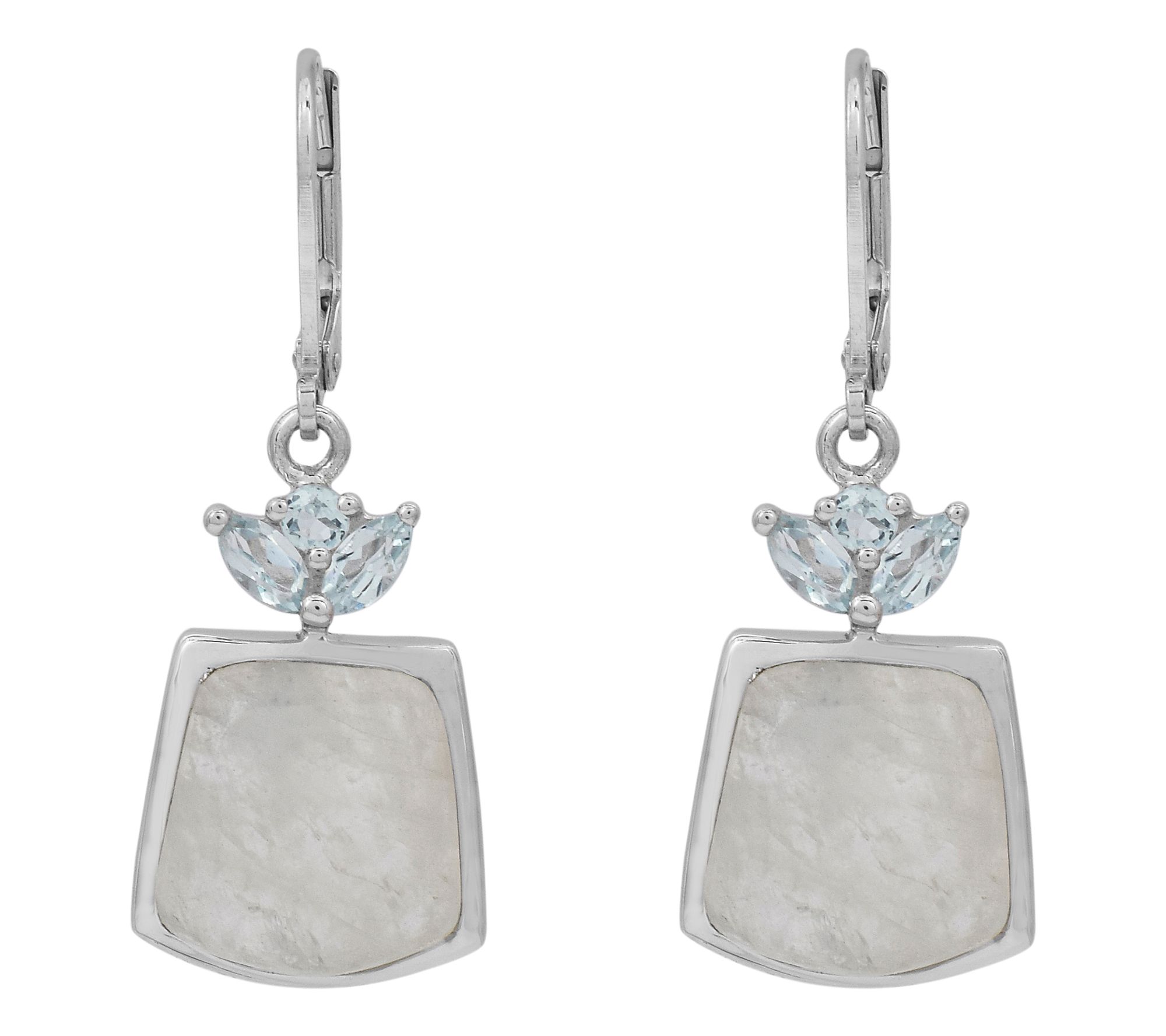 Affinity Gems Rainbow Moonstone & Topaz Earrings, Sterling