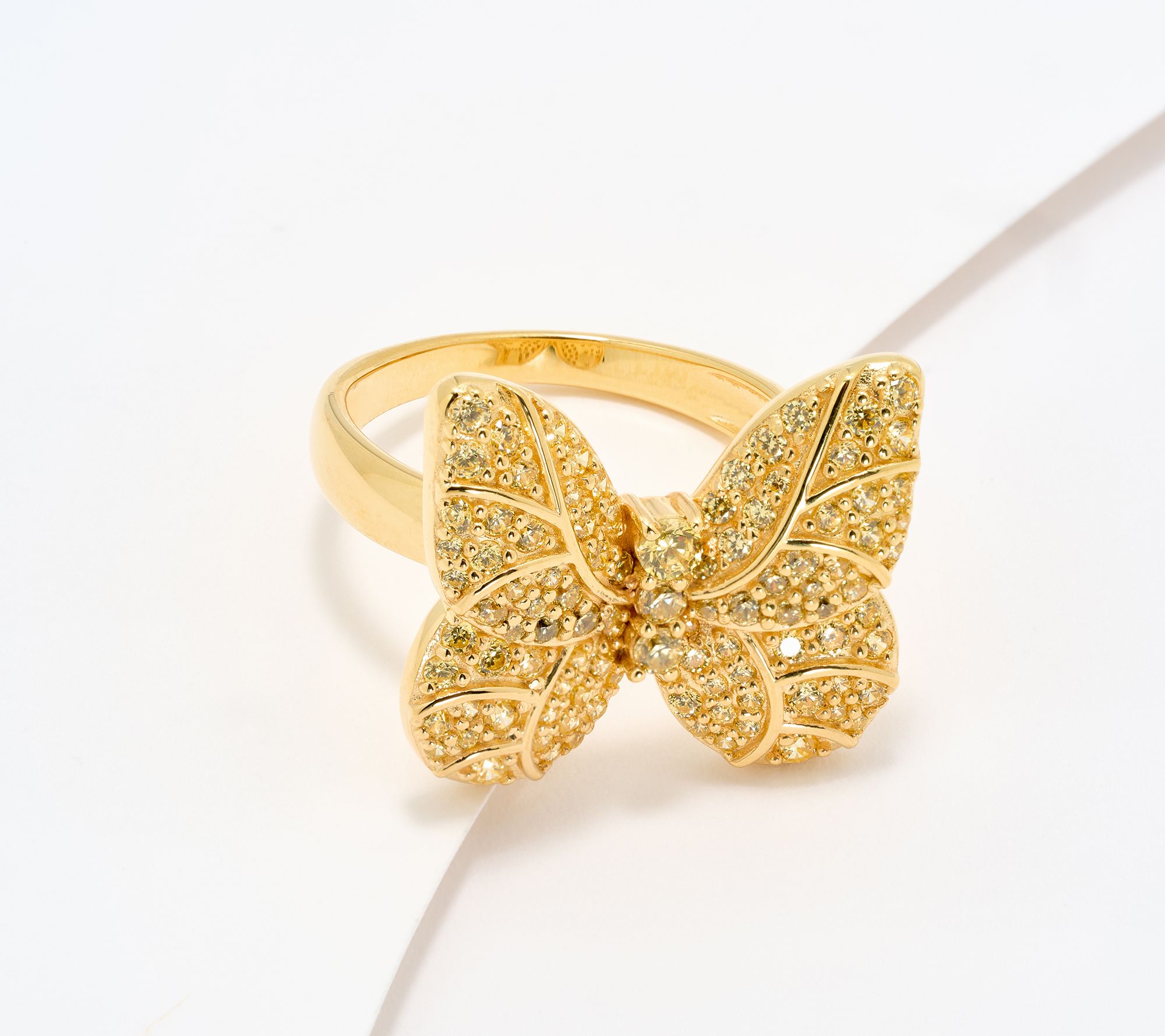 Diamonique x Kathy Levine Monarch Butterfly Ring, Sterling Silver