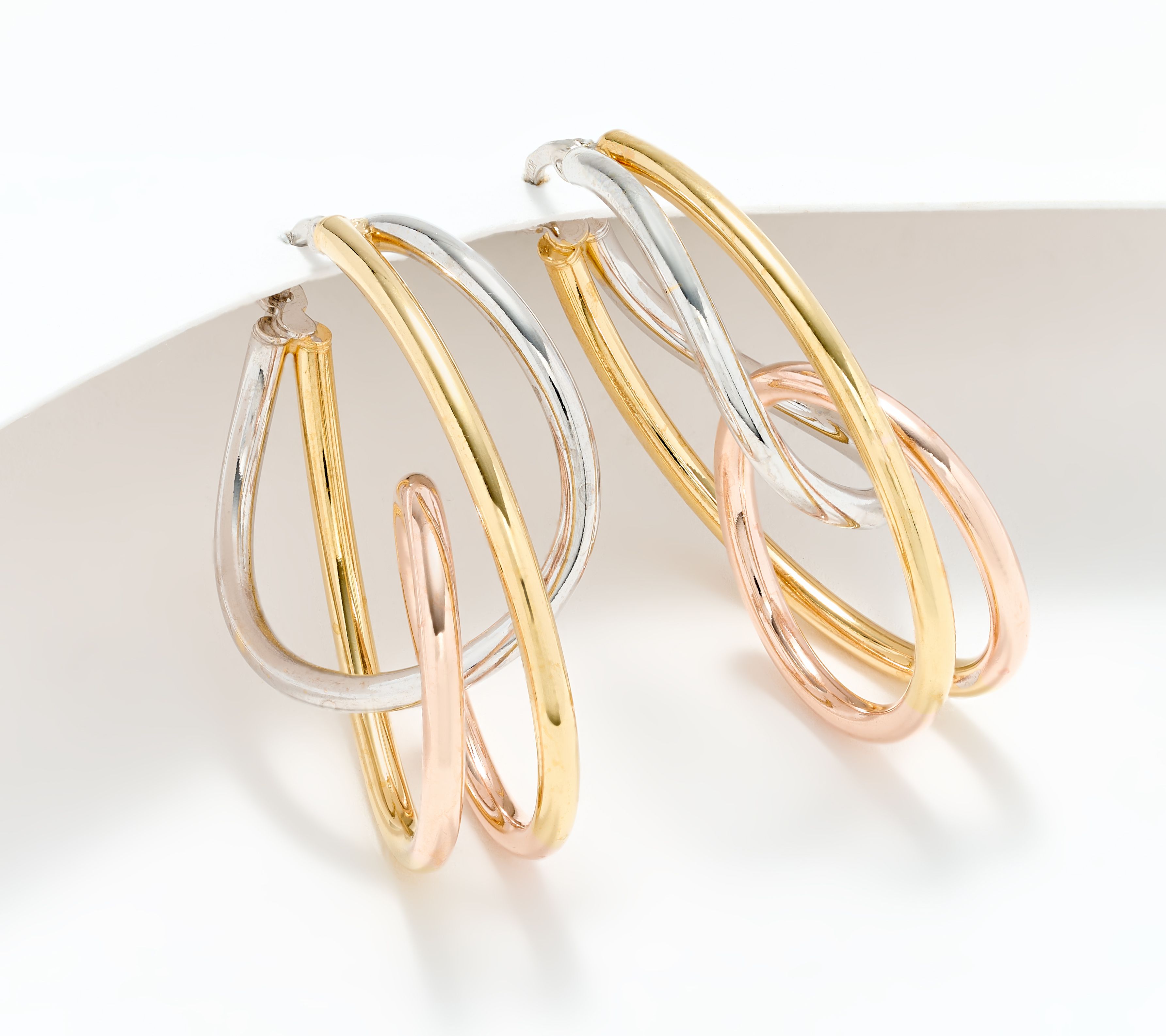 "As Is" David Markstein Bronze 1-1/4" Multi Circle Hoop Earrings