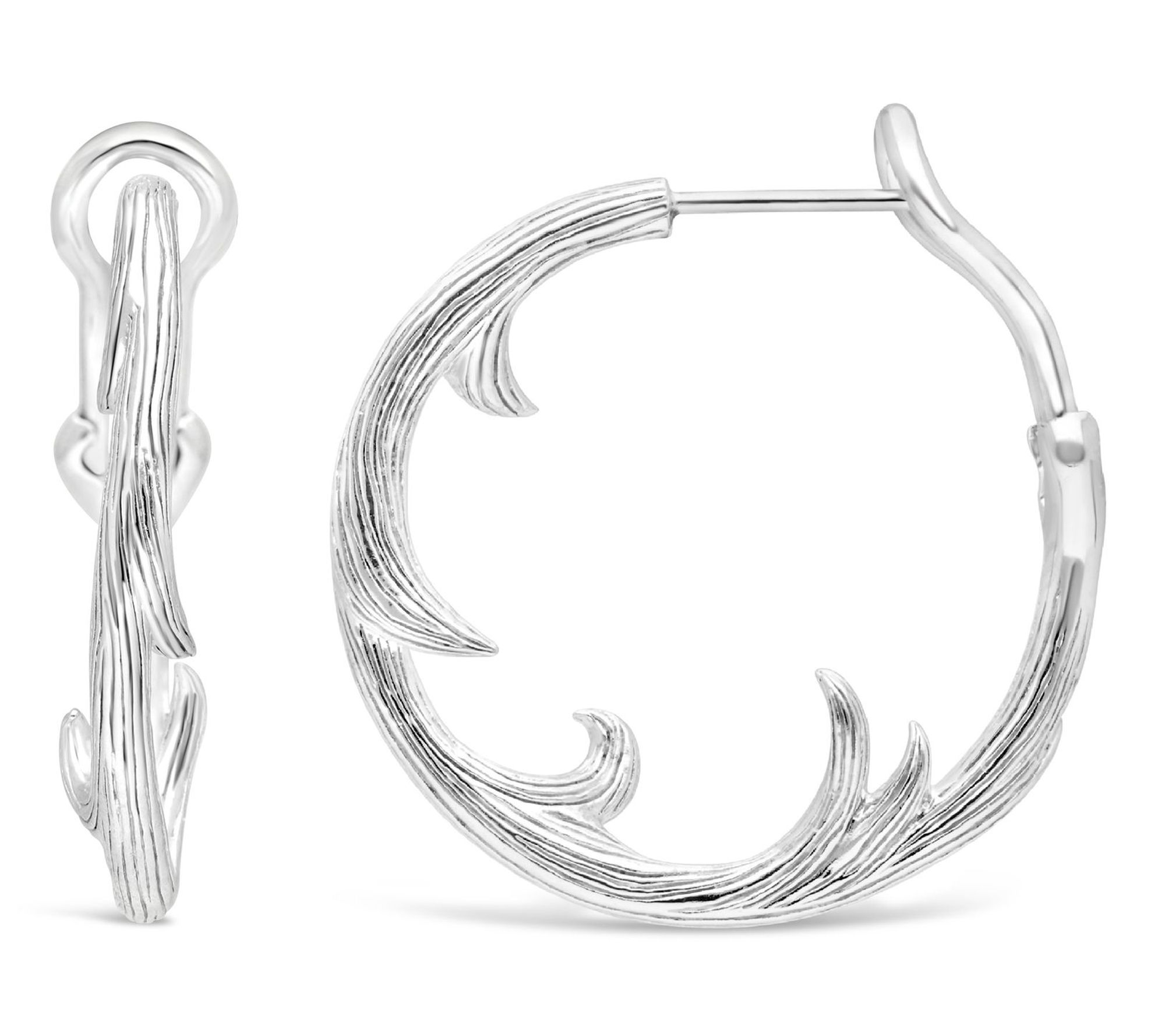 Ariva Sterling Silver Vine Hoop Earrings