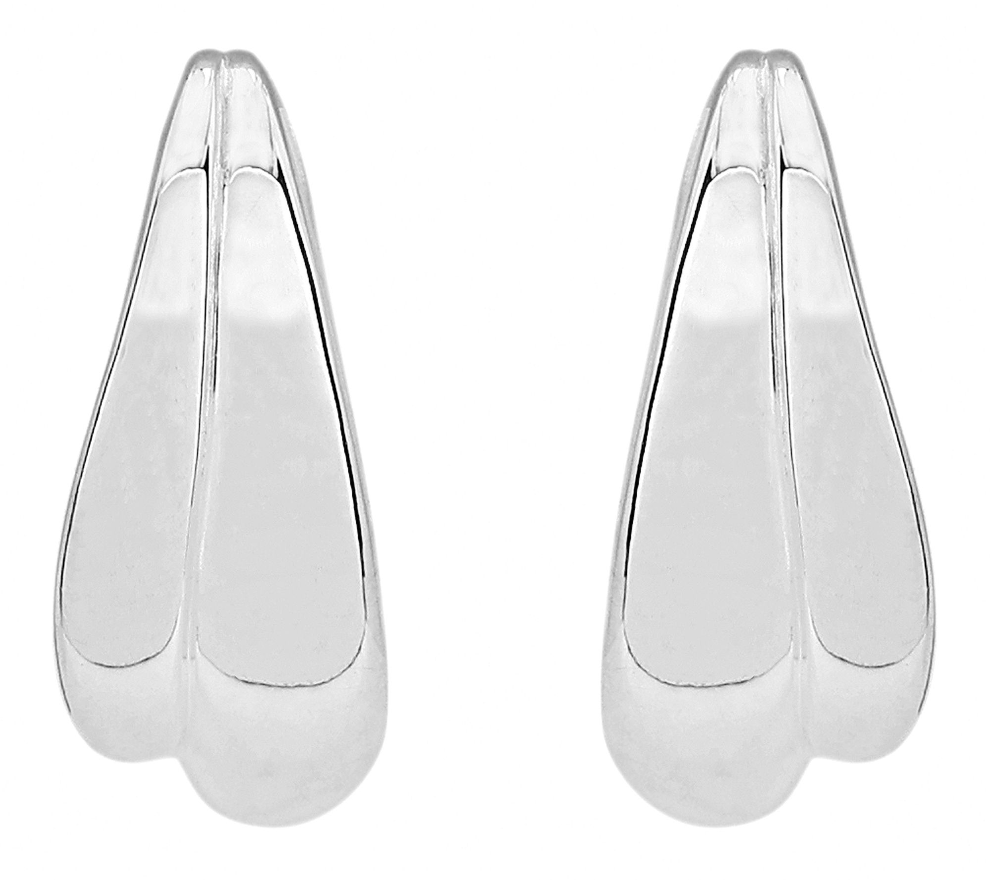 Sterling Silver High Polished Huggie Hoop Earrings