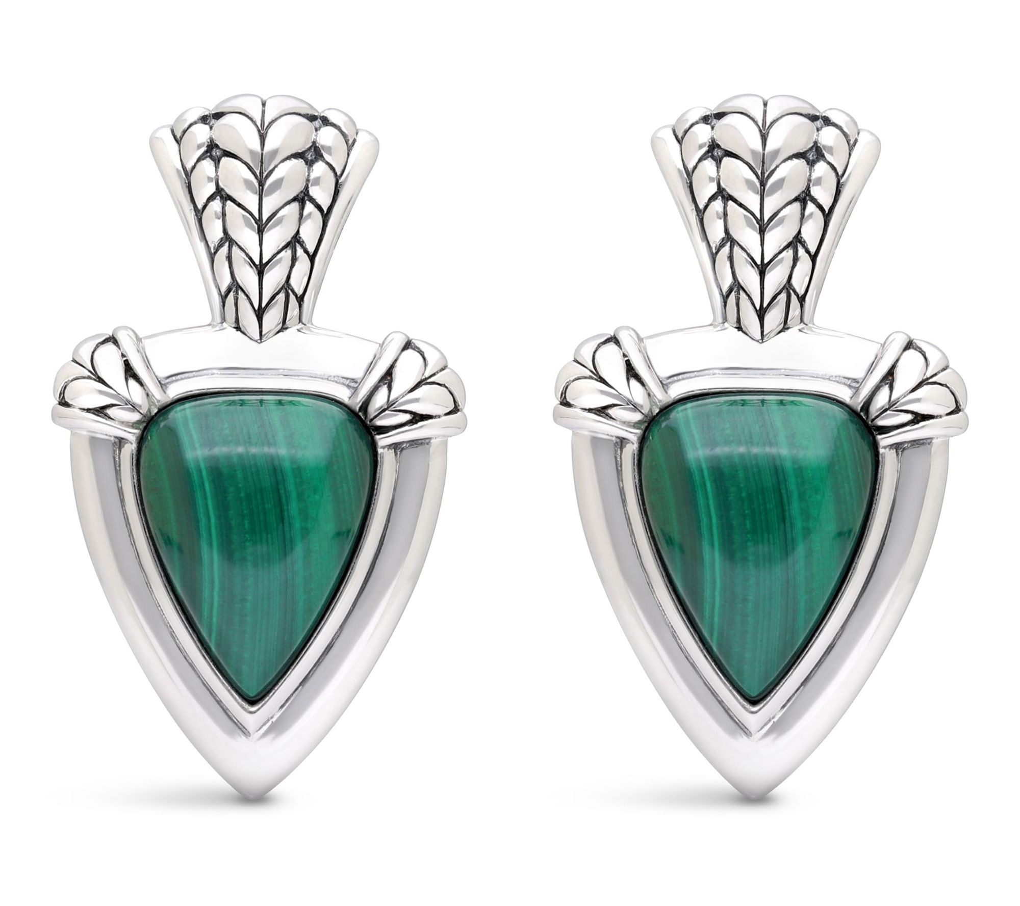 Tiffany Kay Studio Sterling Malachite Doorknocker Earrings
