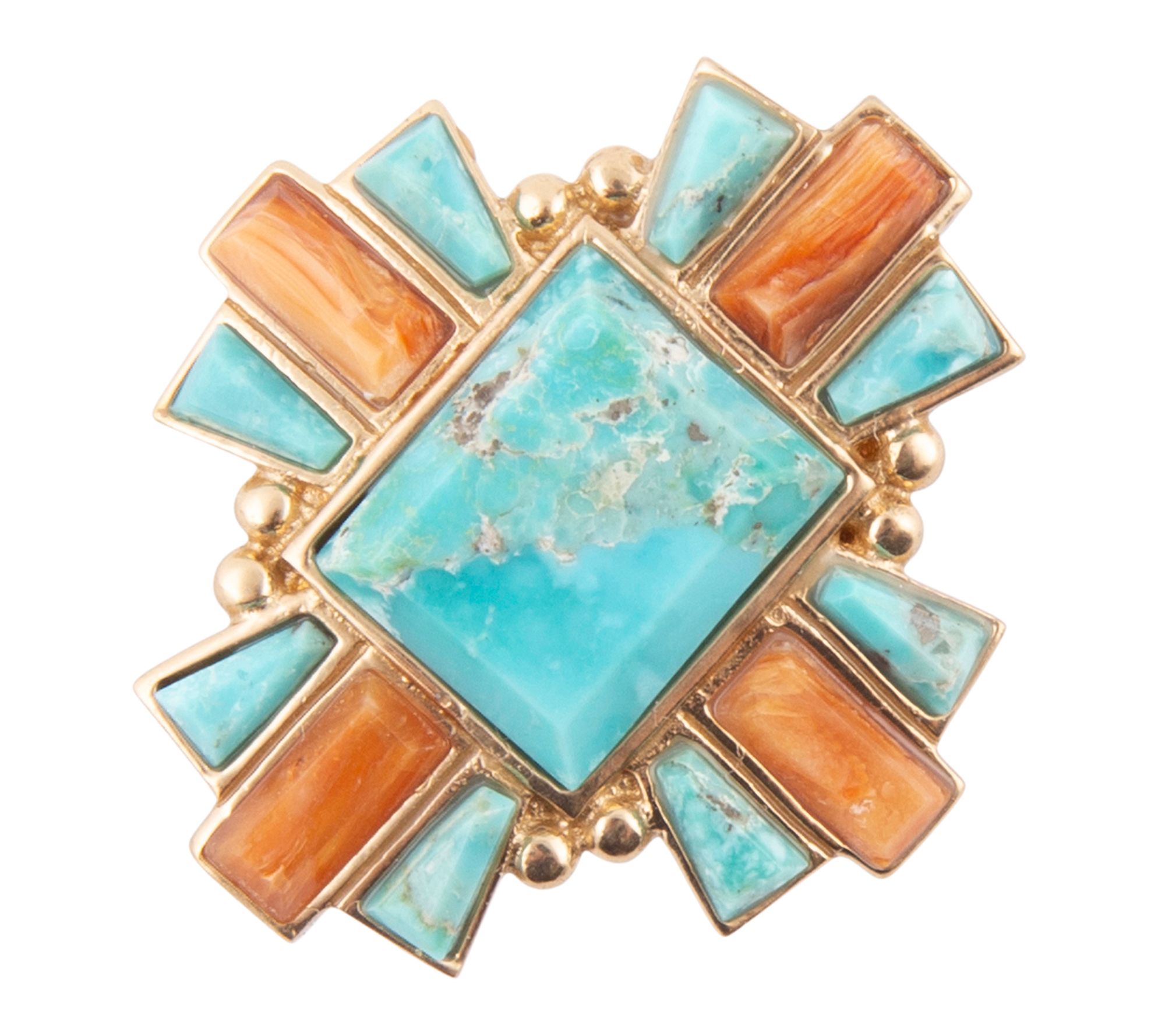 Barse Artisan Crafted Santa Fe Turquoise & OpalStatement Ring