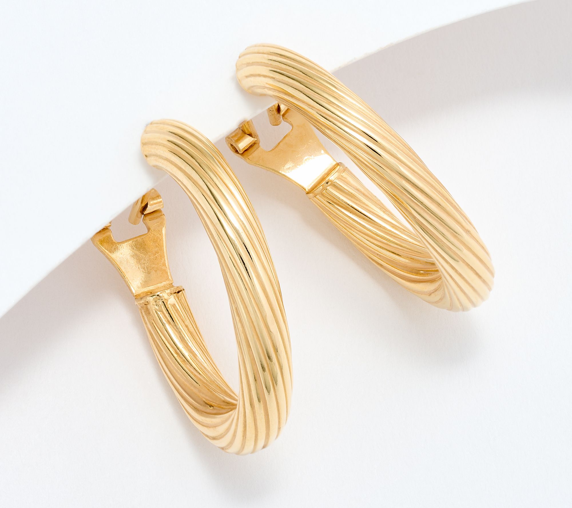 "As Is" UltraFine 950 Silver Omega Back 1" Hoop Earrings