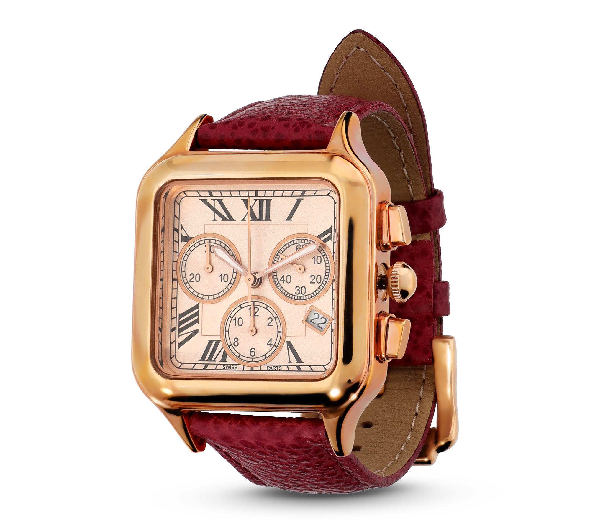 Bronzo Italia Chronograph Dial Leather Strap Watch