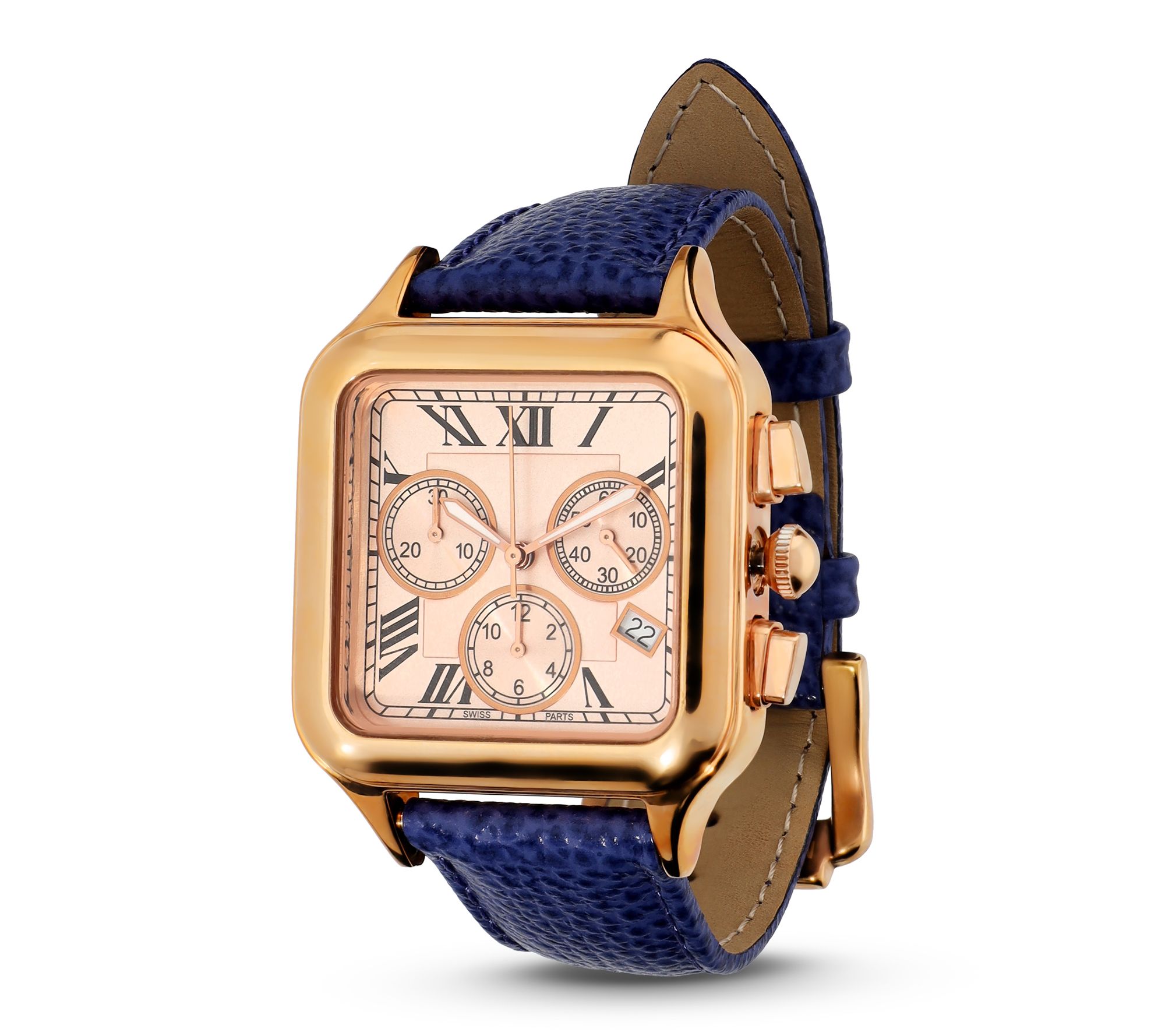 Bronzo Italia Chronograph Dial Leather Strap Watch