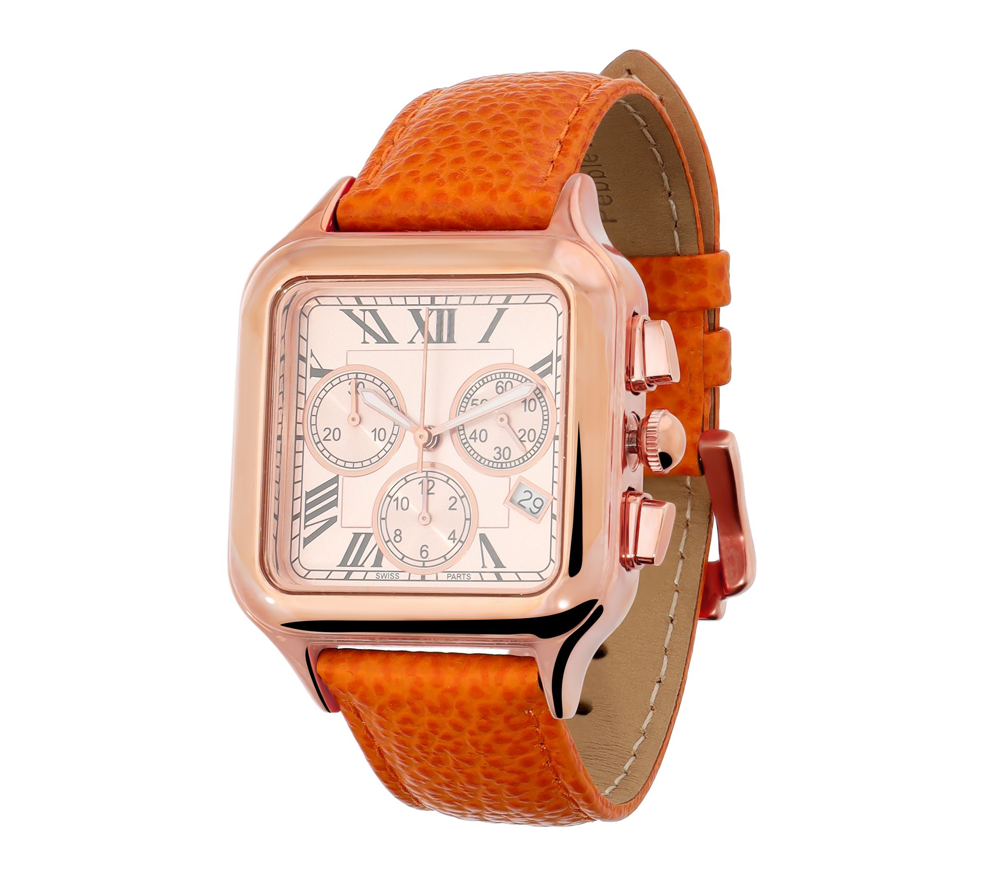 Bronzo Italia Chronograph Dial Leather Strap Watch