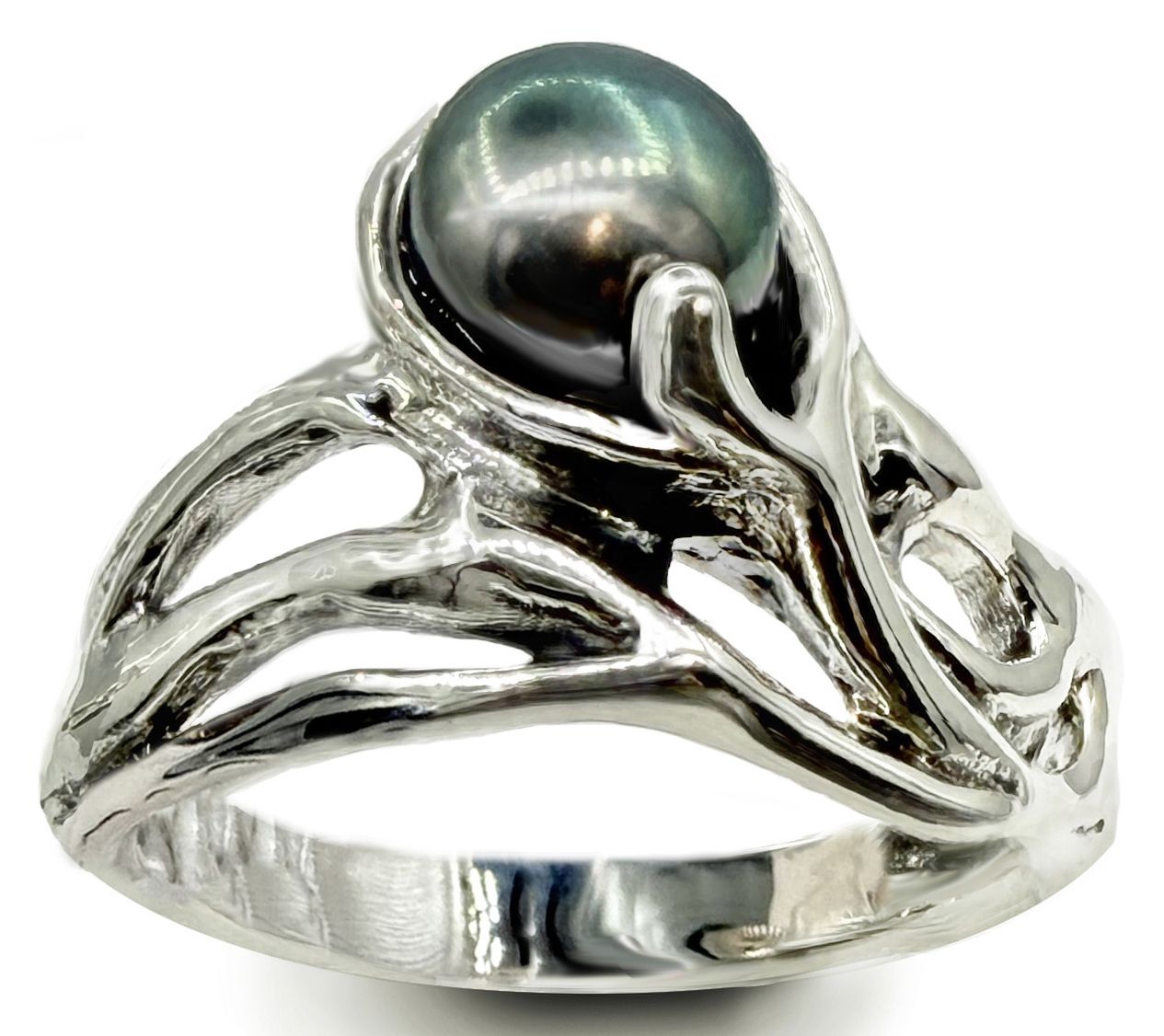 Hagit Sterling Silver Cultured Pearl UndulatingRing