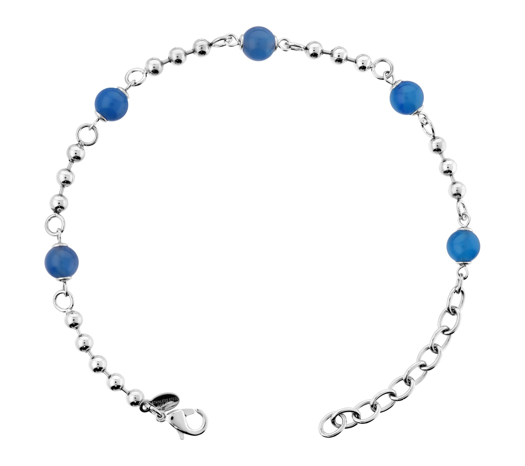 Steel By Design Adjustable Gemstone & Bead Ankle Bracelet