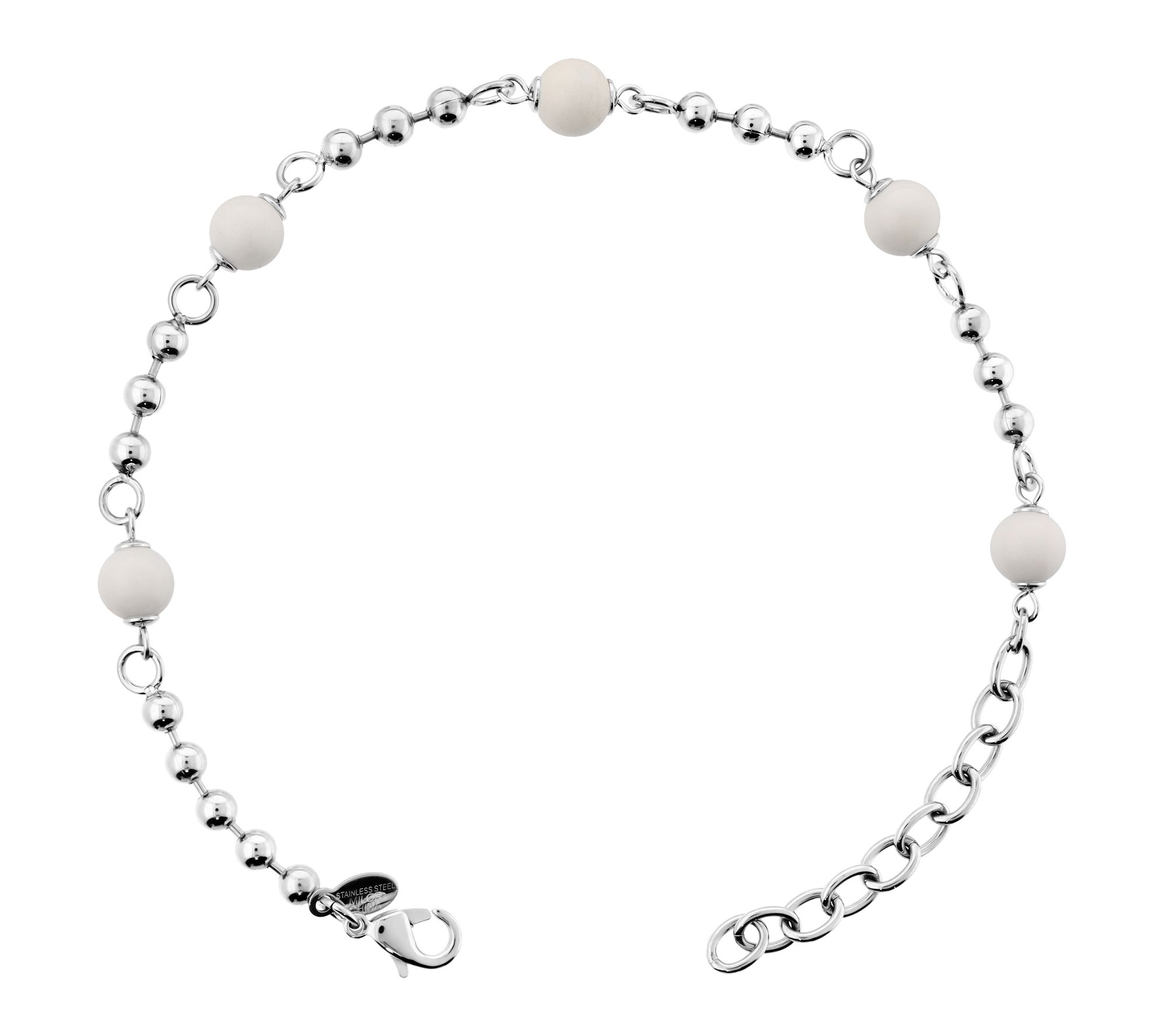 Steel By Design Adjustable Gemstone & Bead Ankle Bracelet