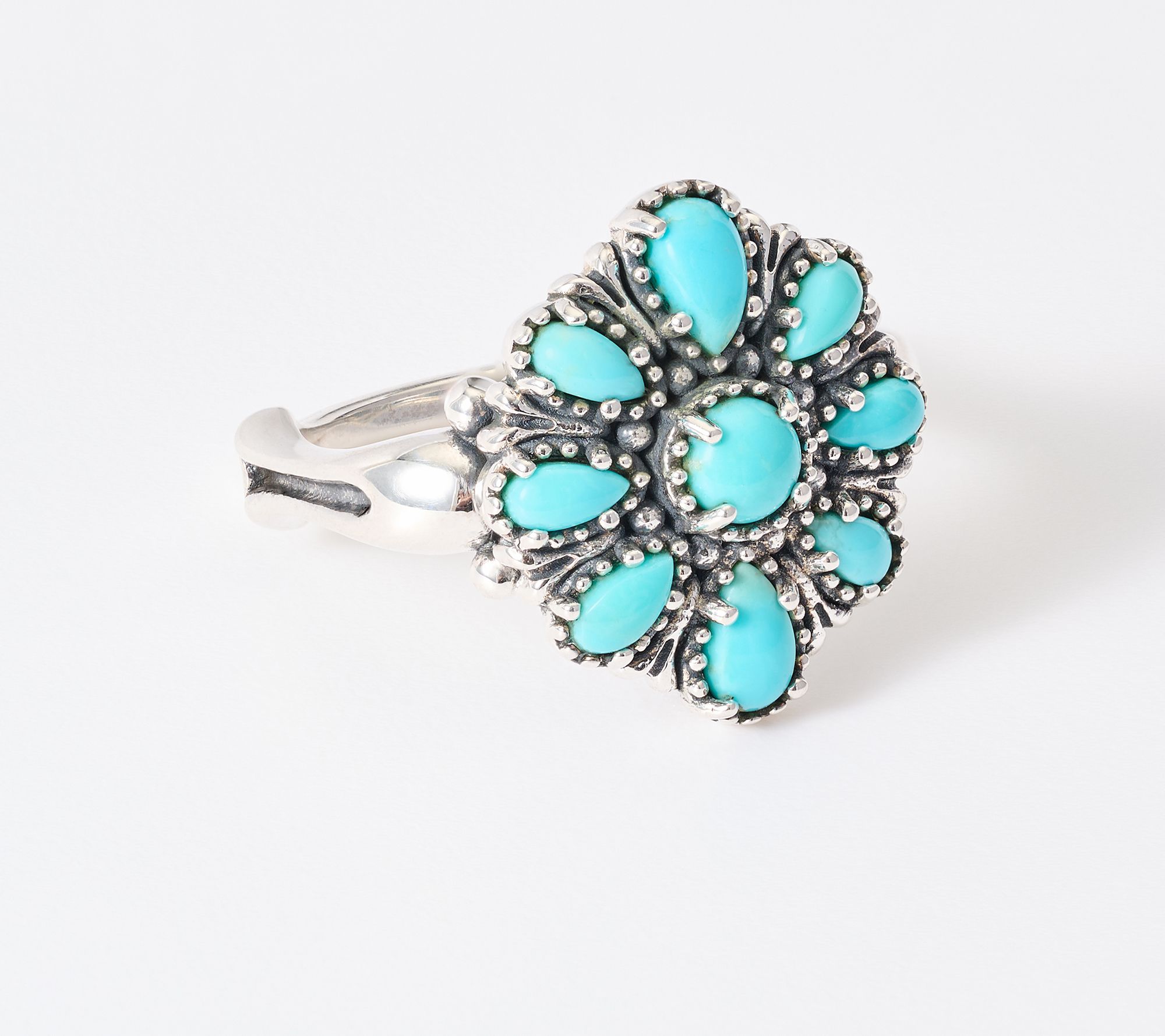 American West Sterling Silver Petit Point Kingman Turquoise Ring