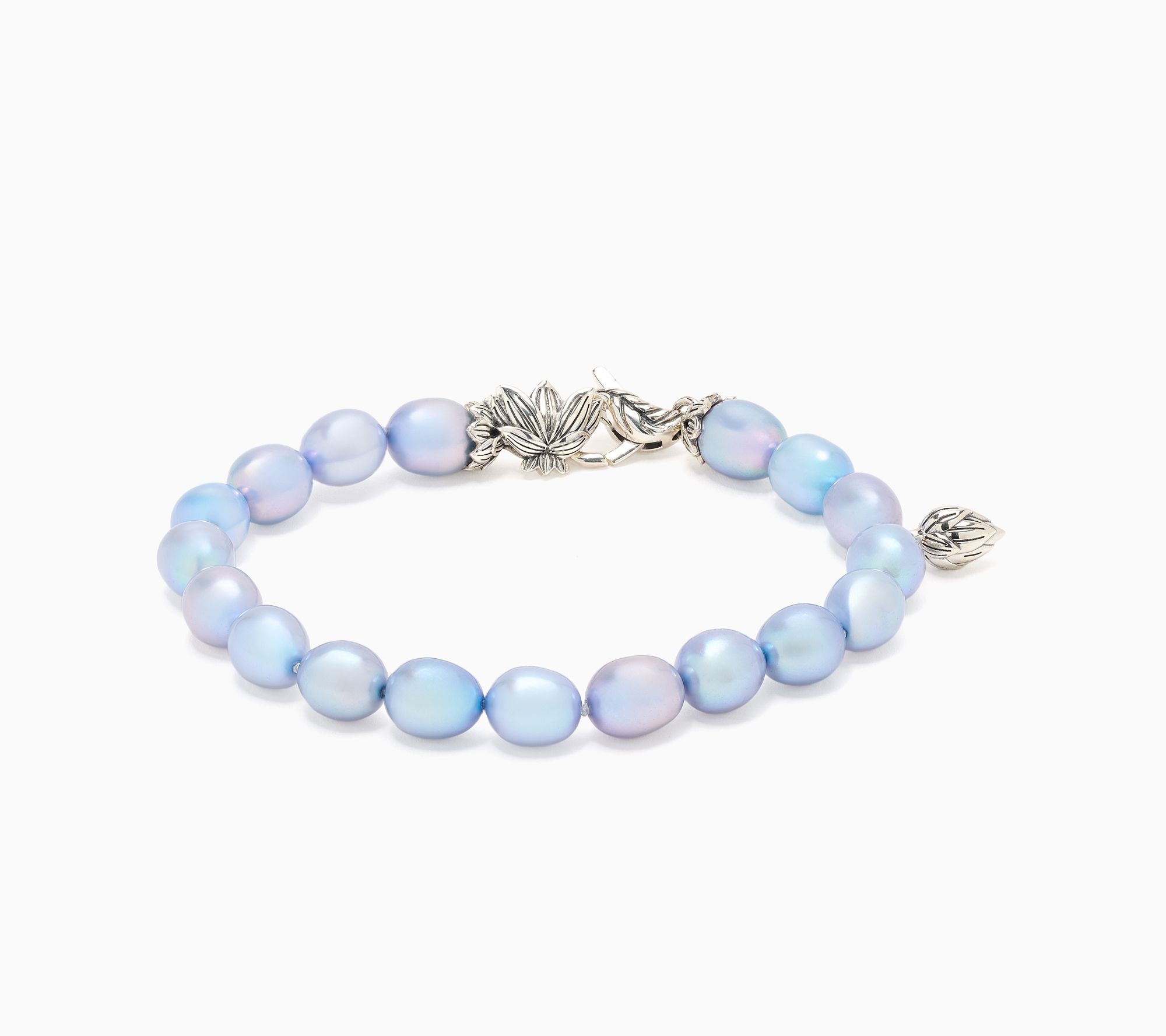 Third Person Sterling Silver Lotus & Cultured Pearl Bracelet