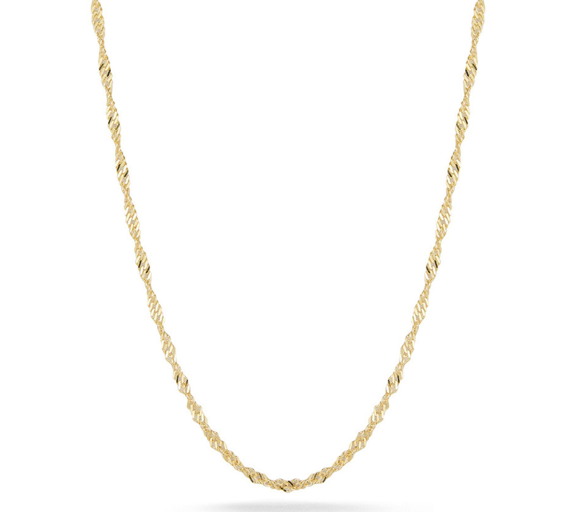Italian Silver 30" Singapore Chain Necklace, Sterling