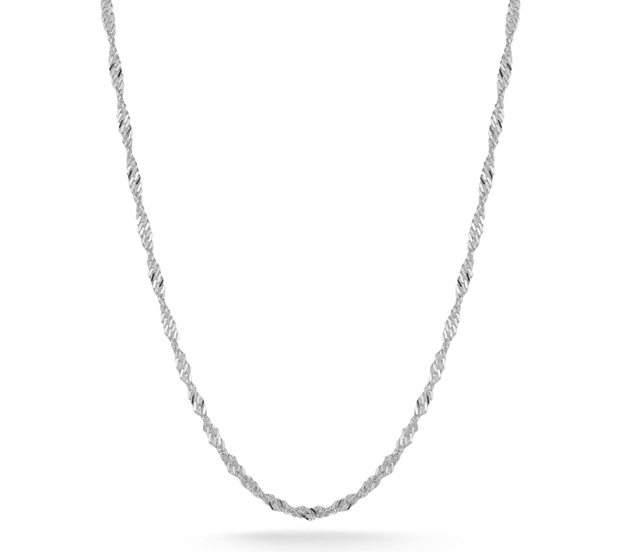 Italian Silver 30" Singapore Chain Necklace, Sterling