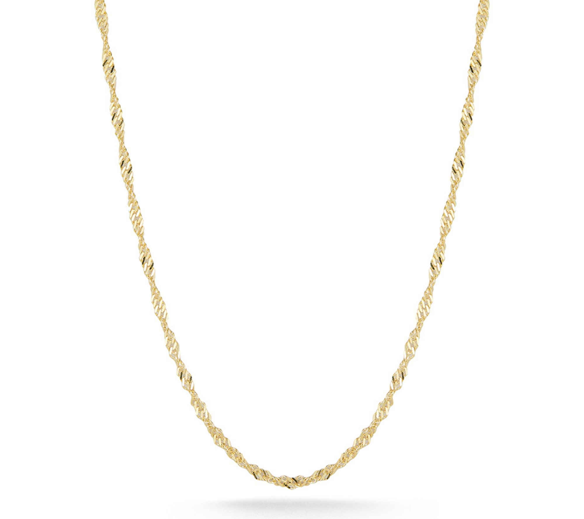 Italian Silver 30" Singapore Chain Necklace, Sterling