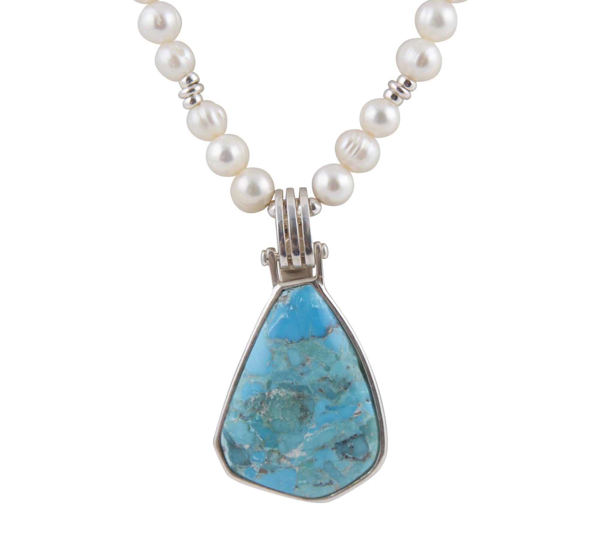 Barse Artisan Crafted Turquoise & Cultured Pearl Necklace
