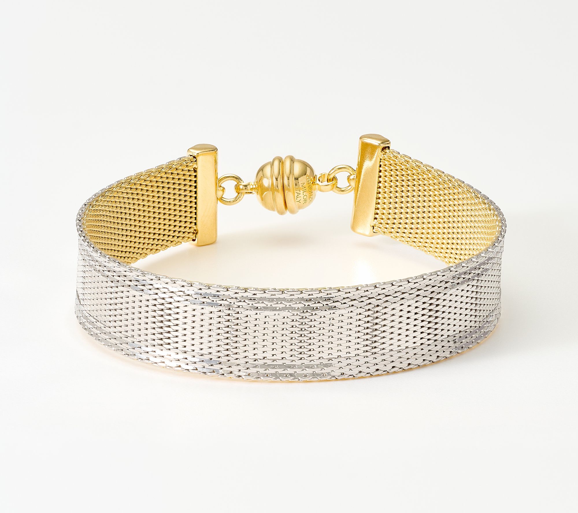 David Markstein Bronze Couture Reversible Mesh Status Magnetic Bracelet