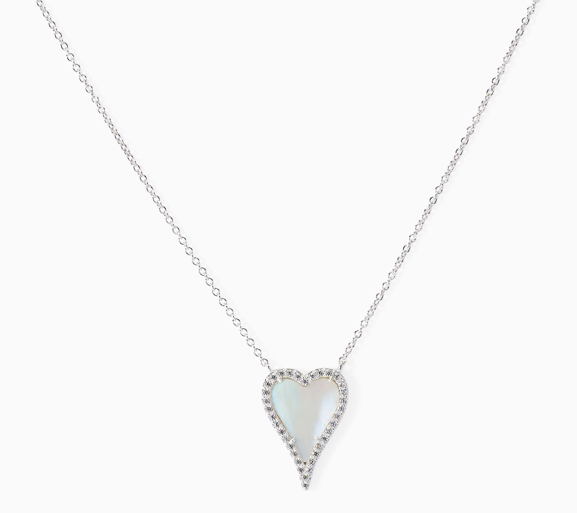 JEN by Jennifer Miller Mini Elongated Gemstone Heart Necklace