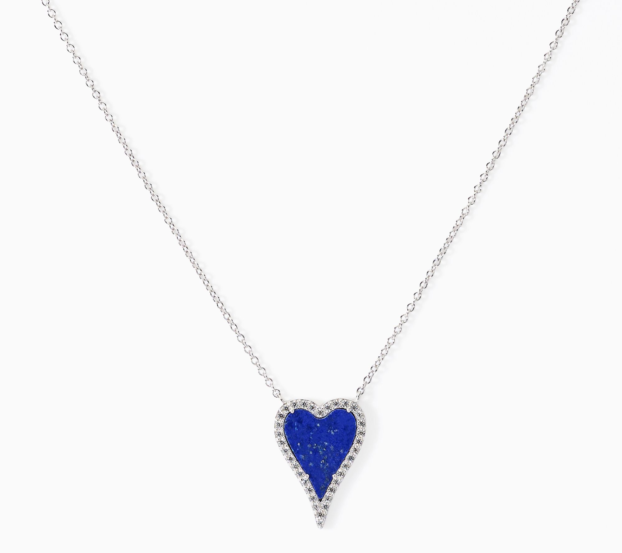 JEN by Jennifer Miller Mini Elongated Gemstone Heart Necklace