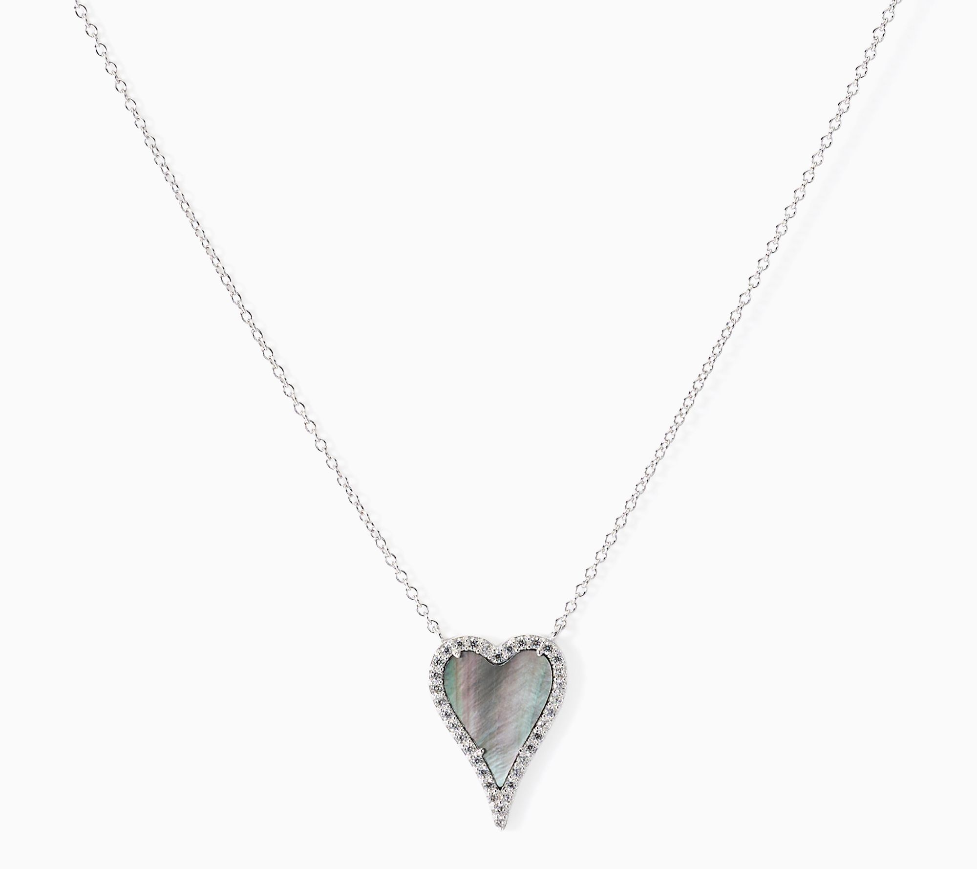 JEN by Jennifer Miller Mini Elongated Gemstone Heart Necklace