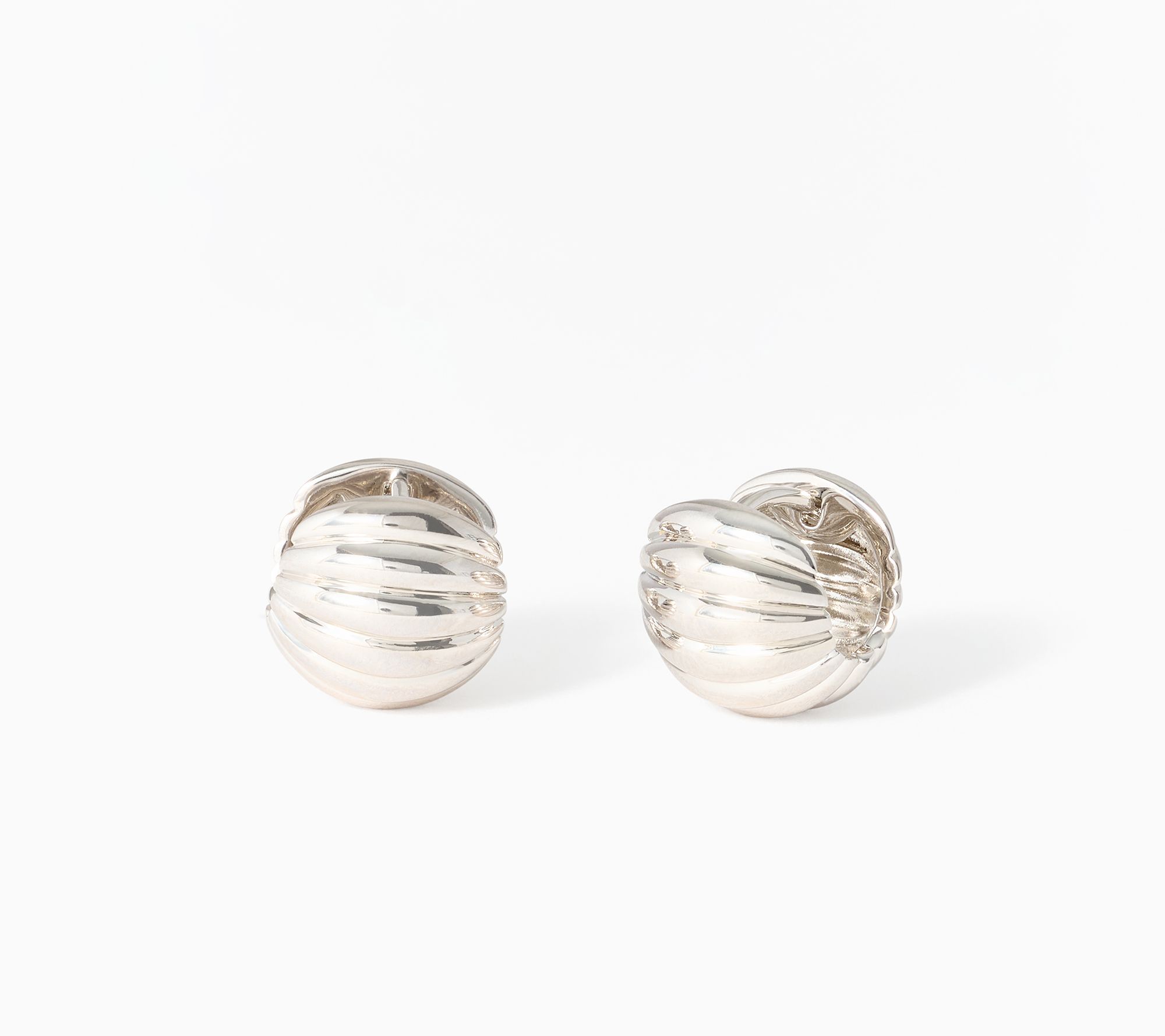 David Markstein Bronze Ribbed Small Huggie Hoops