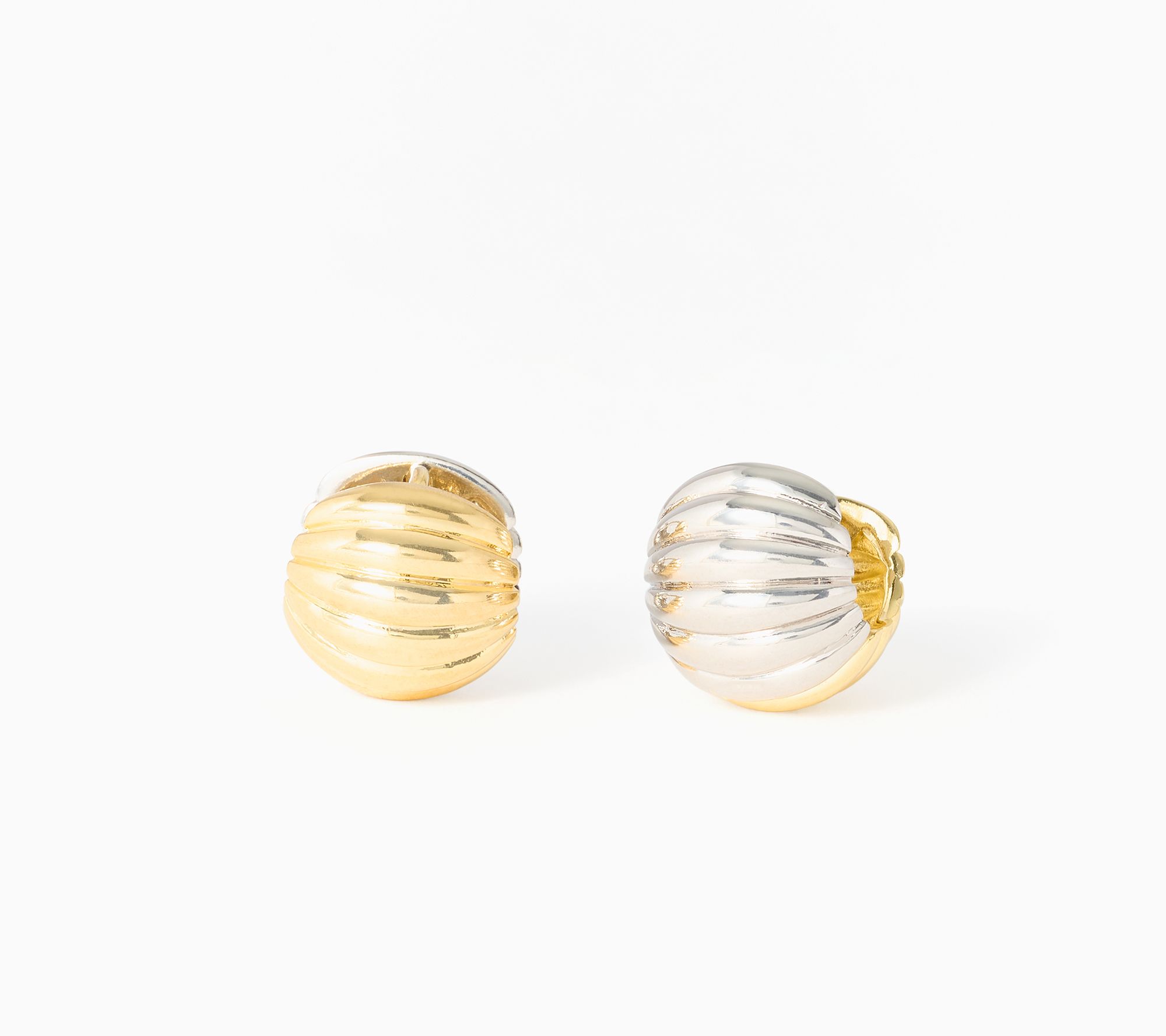 David Markstein Bronze Ribbed Small Huggie Hoops
