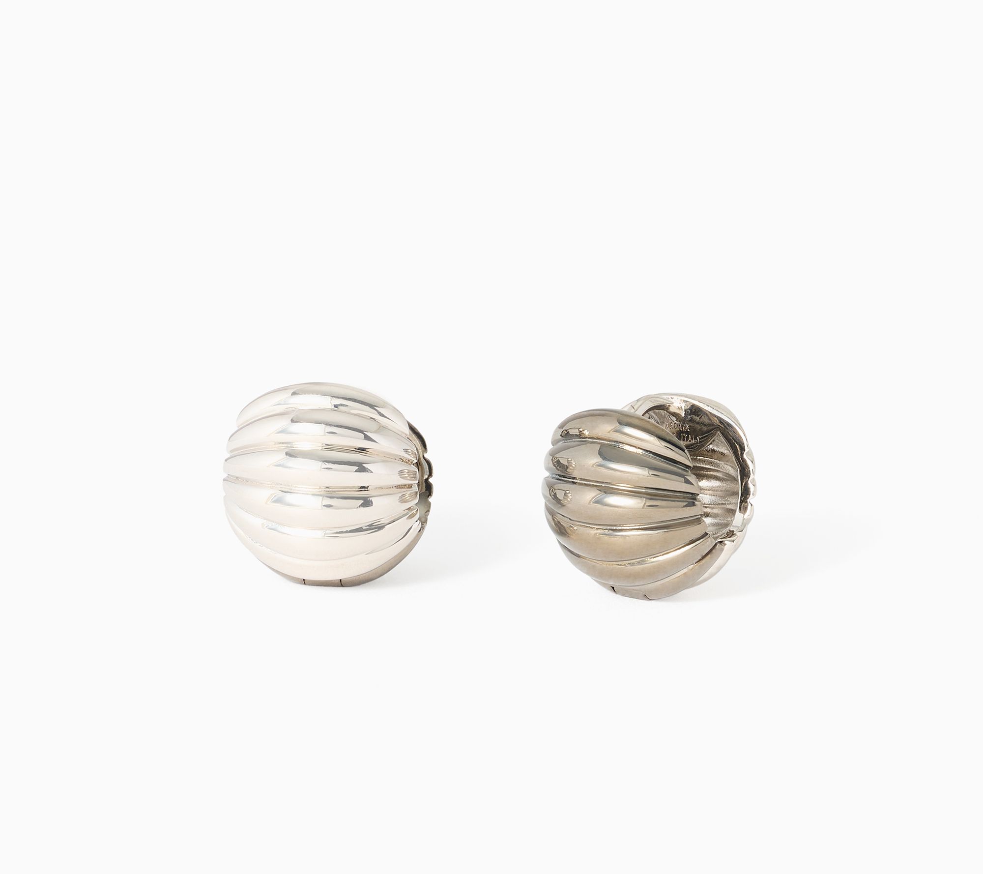 David Markstein Bronze Ribbed Small Huggie Hoops
