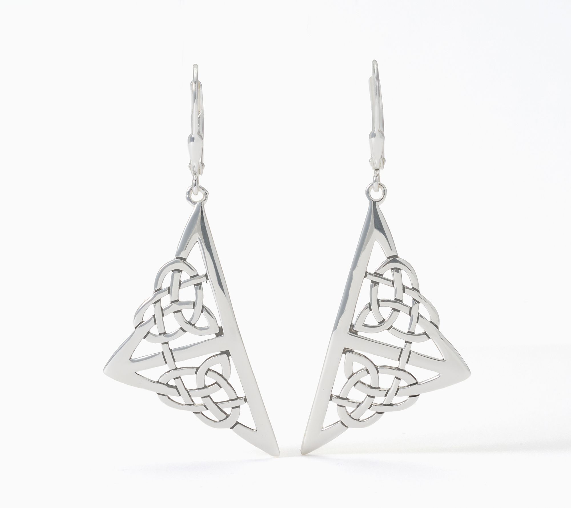 JMH Jewellery Sterling Silver Celtic Artistry Diamond Earrings