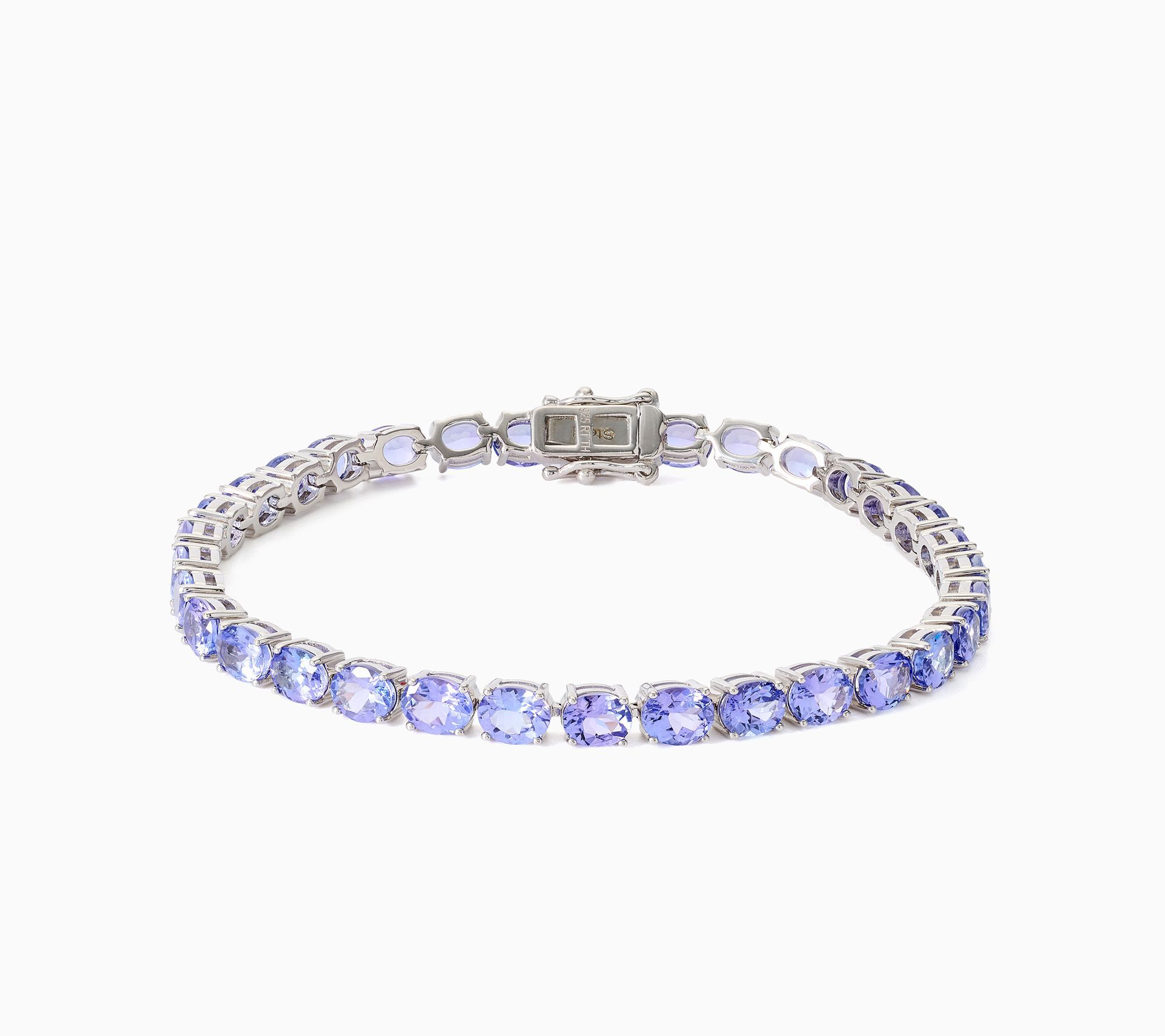 Pure Tanzanite by Jeff Moseley Oval Cut Tennis Bracelet, Sterl