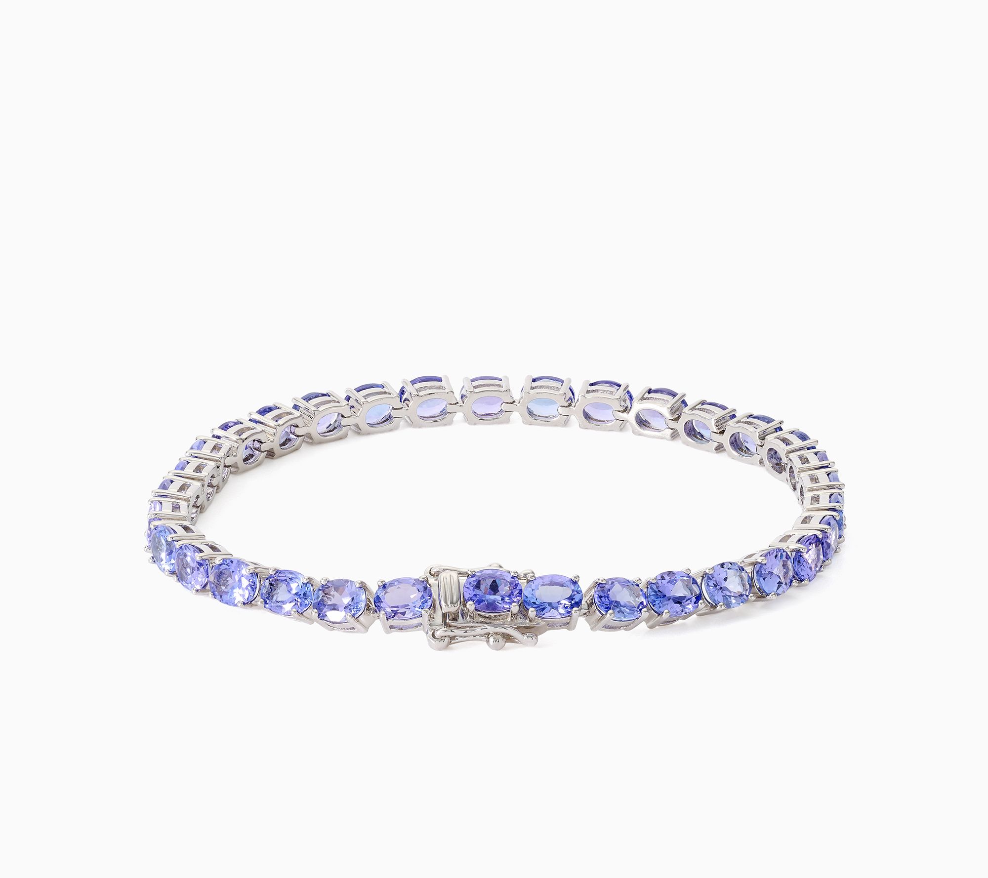 Pure Tanzanite by Jeff Moseley Oval Cut Tennis Bracelet, Sterl | QVC