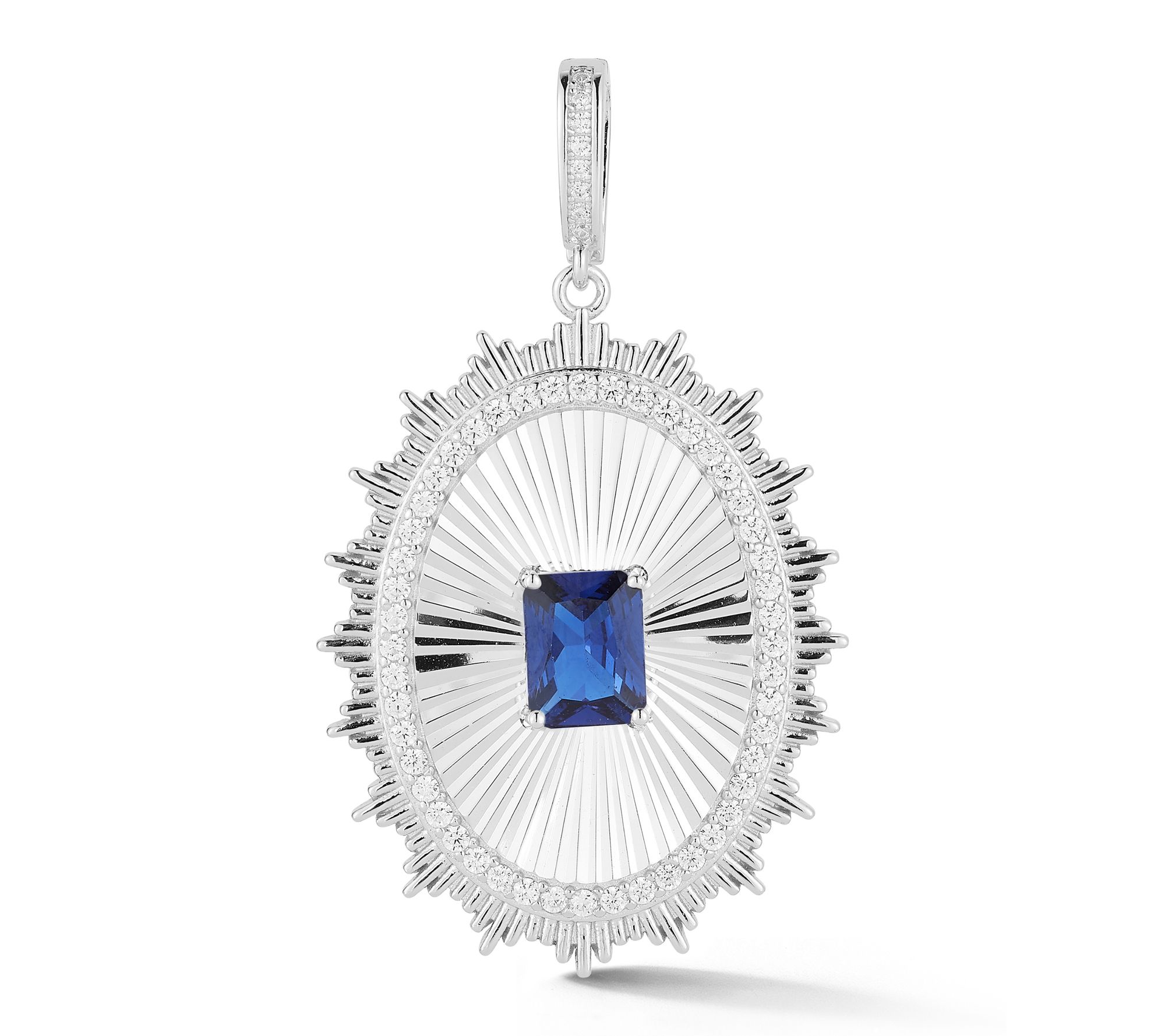 Sterlina Silver Vintaged Oval Tag Pendant, Sterling