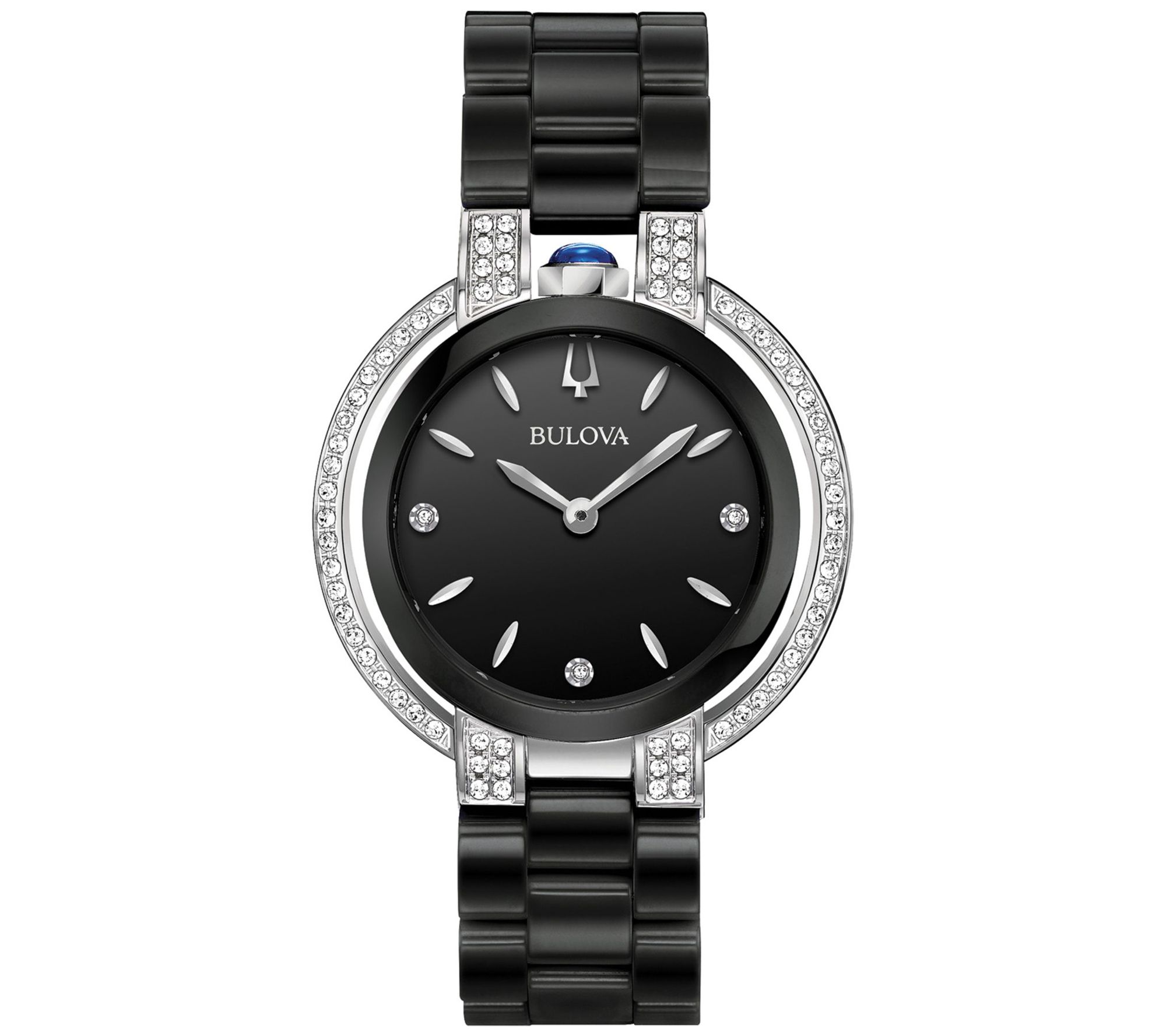 Bulova Women's Rubaiyat Black Ceramic Diamond Accent Watch