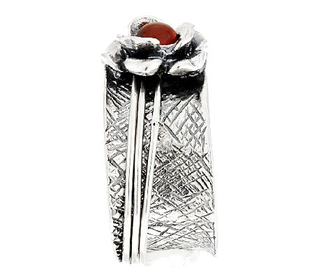 Or Paz Sterling Fire Opal Flower Spinner Ring - QVC.com