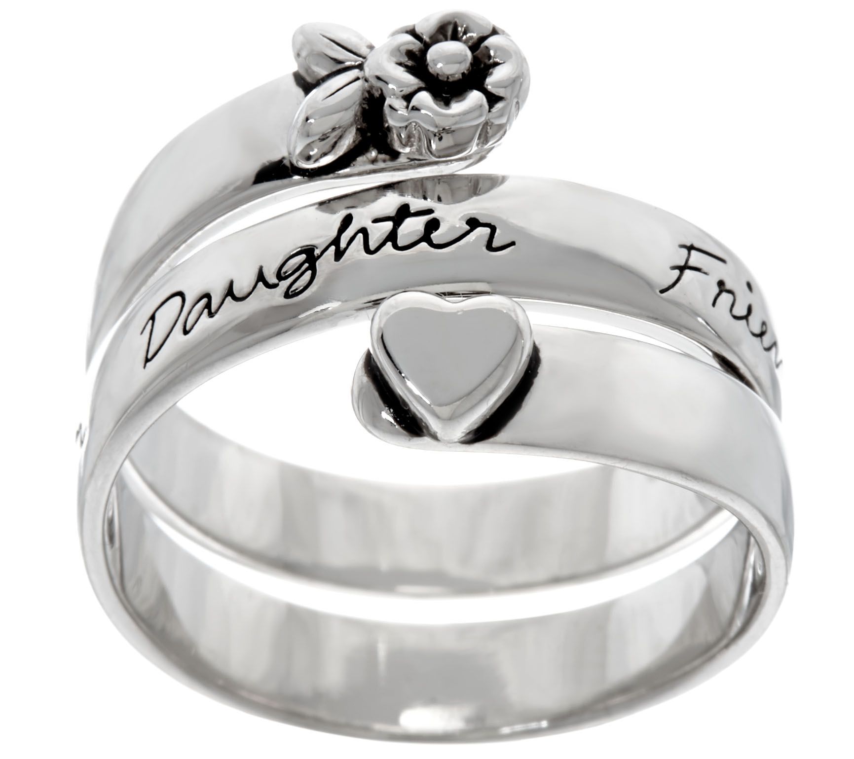 Extraordinary Life Sterling Message Bypass Ring - QVC.com