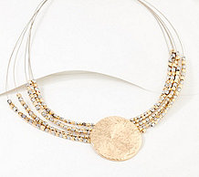  Susan Graver Hammered Disc Bead Necklace - J366261