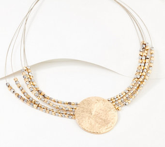 Susan Graver Hammered Disc Bead Necklace - J366261