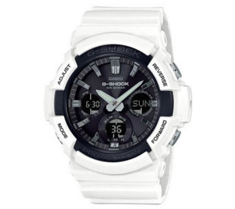 Casio G-Shock Solar-Powered Watch, White Strap - J387961
