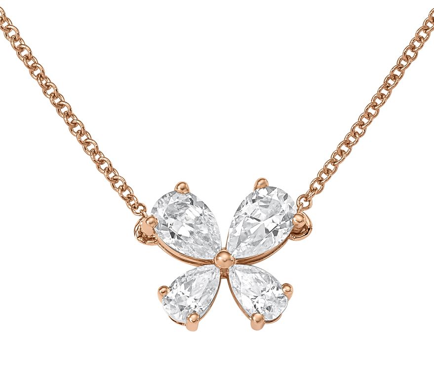 Moissanite 2.35 cttw Butterfly Necklace, 14K Gold - QVC.com