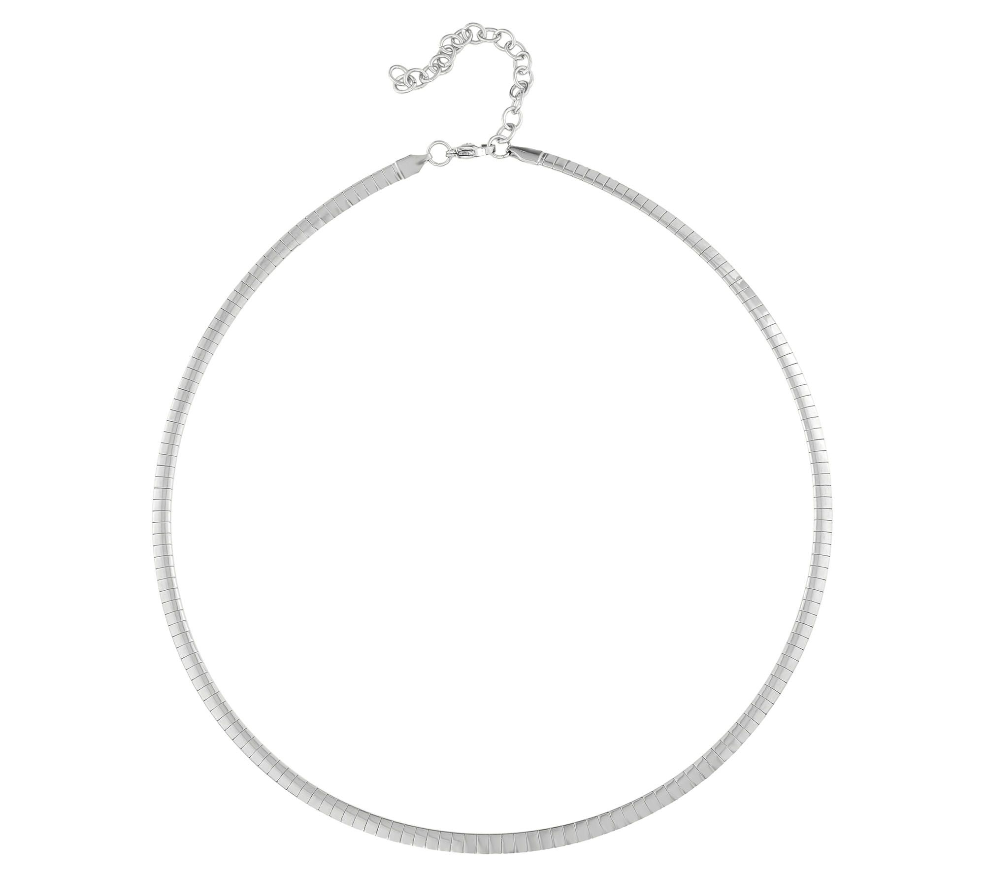 Steel by Design 4mm Omega Necklace - QVC.com