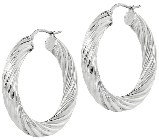 Steel by Design 1-1/2" Cable Hoop Earrings
