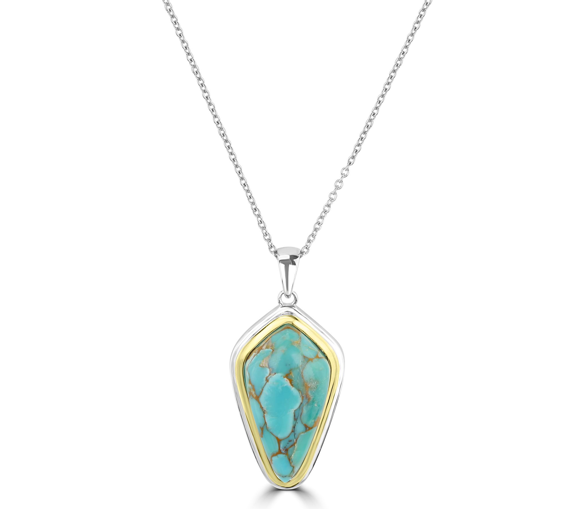 Generation Gems Sterling Two-Tone Freeform Pendant w/ Chain - QVC.com