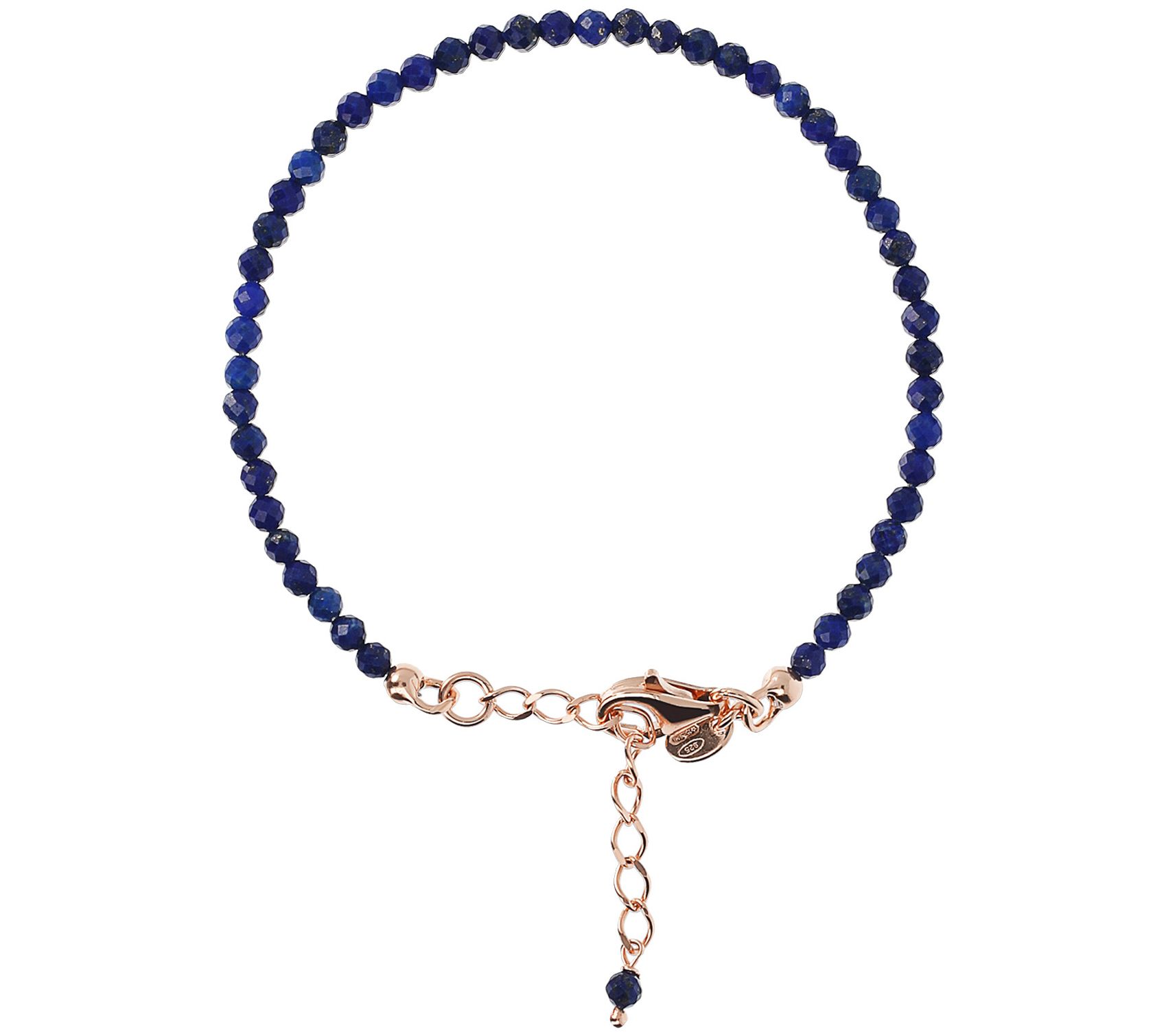 Veronese 18K Gold-Clad Faceted Lapis Bead Braceet